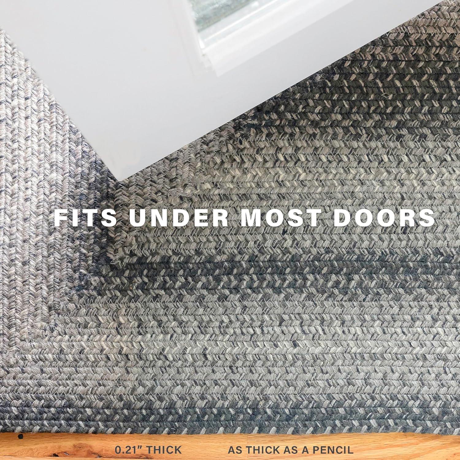 Homespice Flint Hill Gray Rectangular Braided Rugs 27x45 Small Kitchen Rug for a Rustic Charm