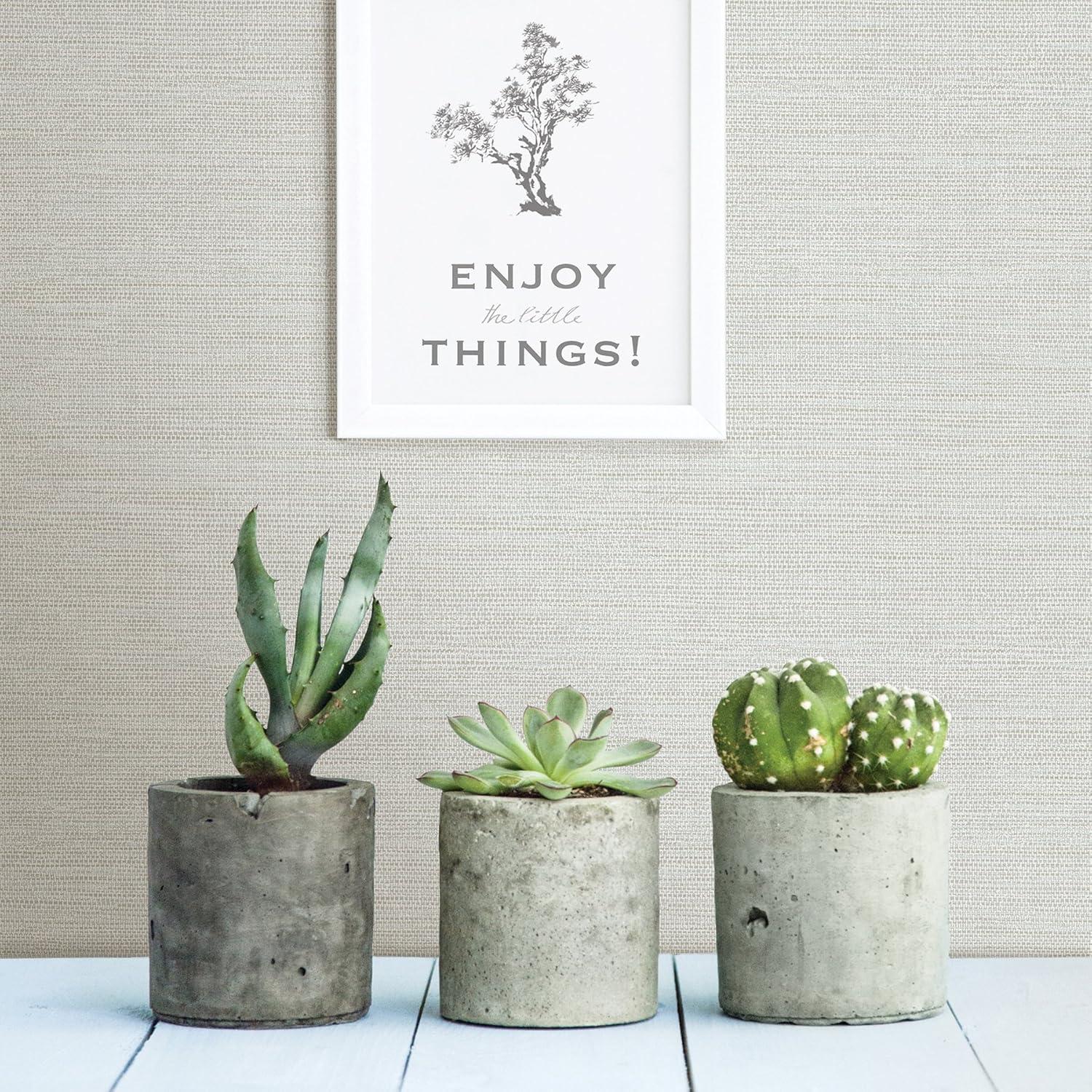 Chesapeake Agave Sky Blue Faux Grasscloth Wallpaper