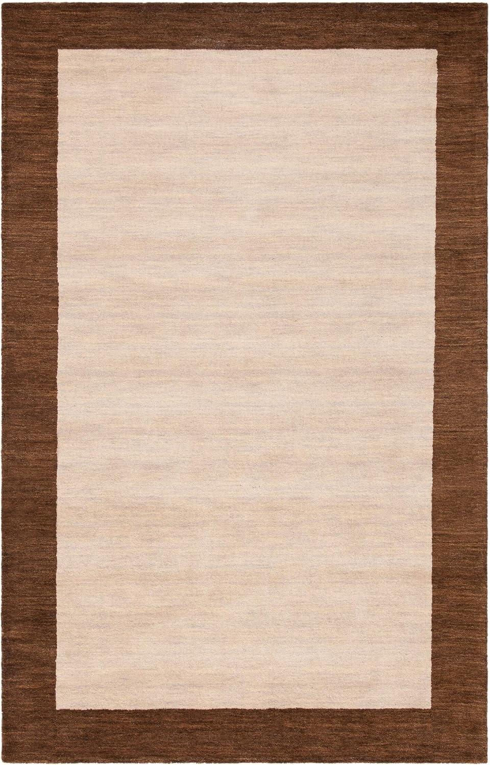 Hand-Knotted Artisan Wool Rug Beige/Dark Brown 4' x 6'