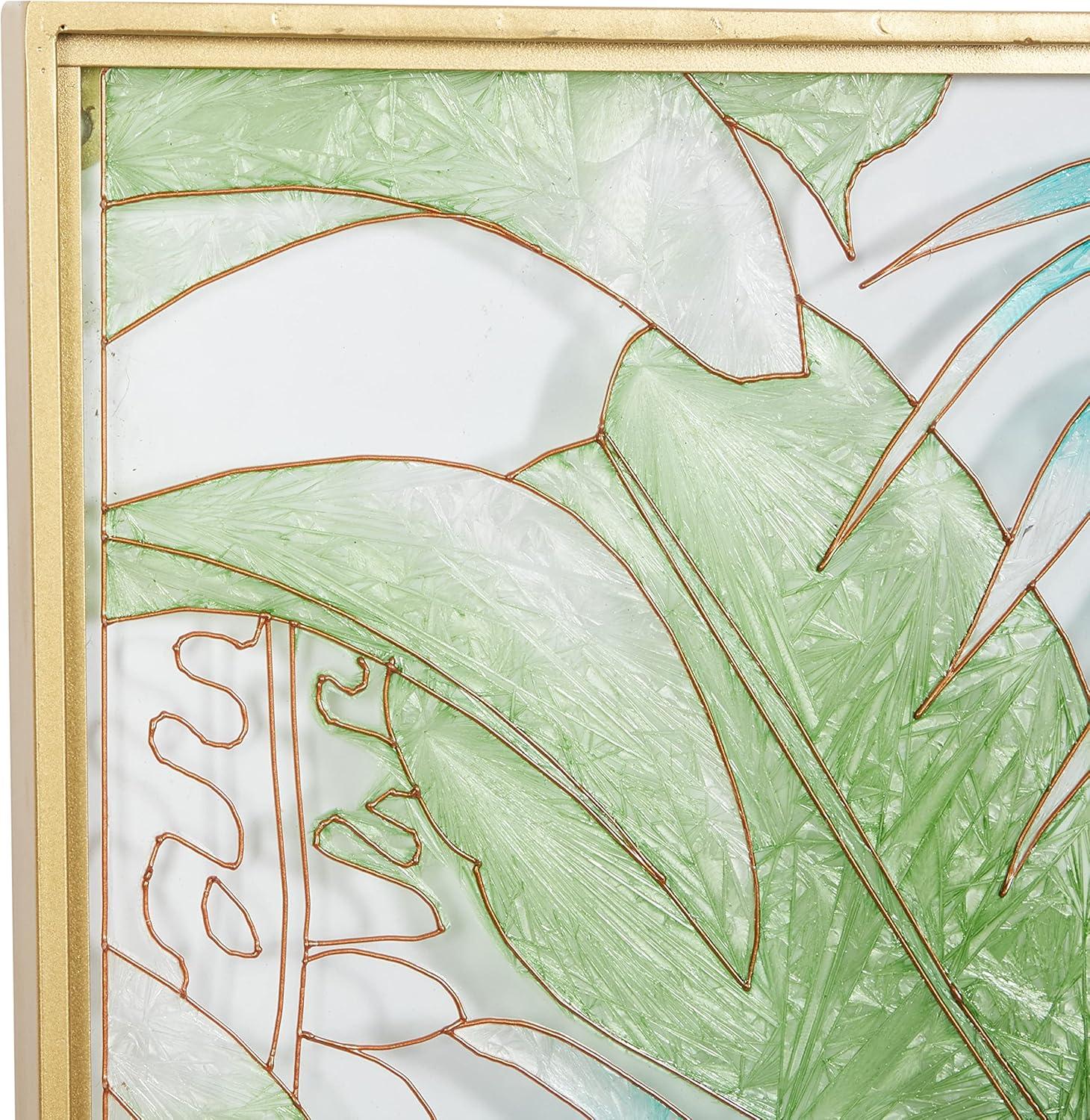 CosmoLiving by Cosmopolitan Cosmoliving By Cosmopolitan Set Of 3 Green Glass Wall Decor