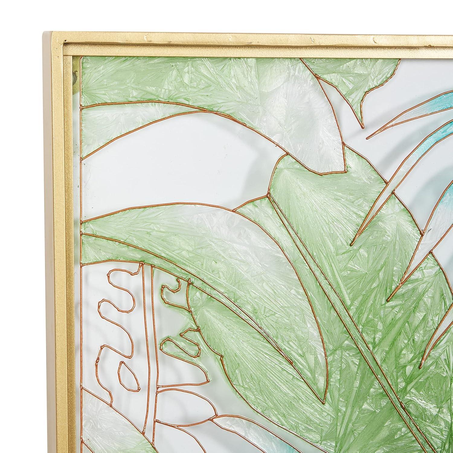 CosmoLiving by Cosmopolitan Cosmoliving By Cosmopolitan Set Of 3 Green Glass Wall Decor
