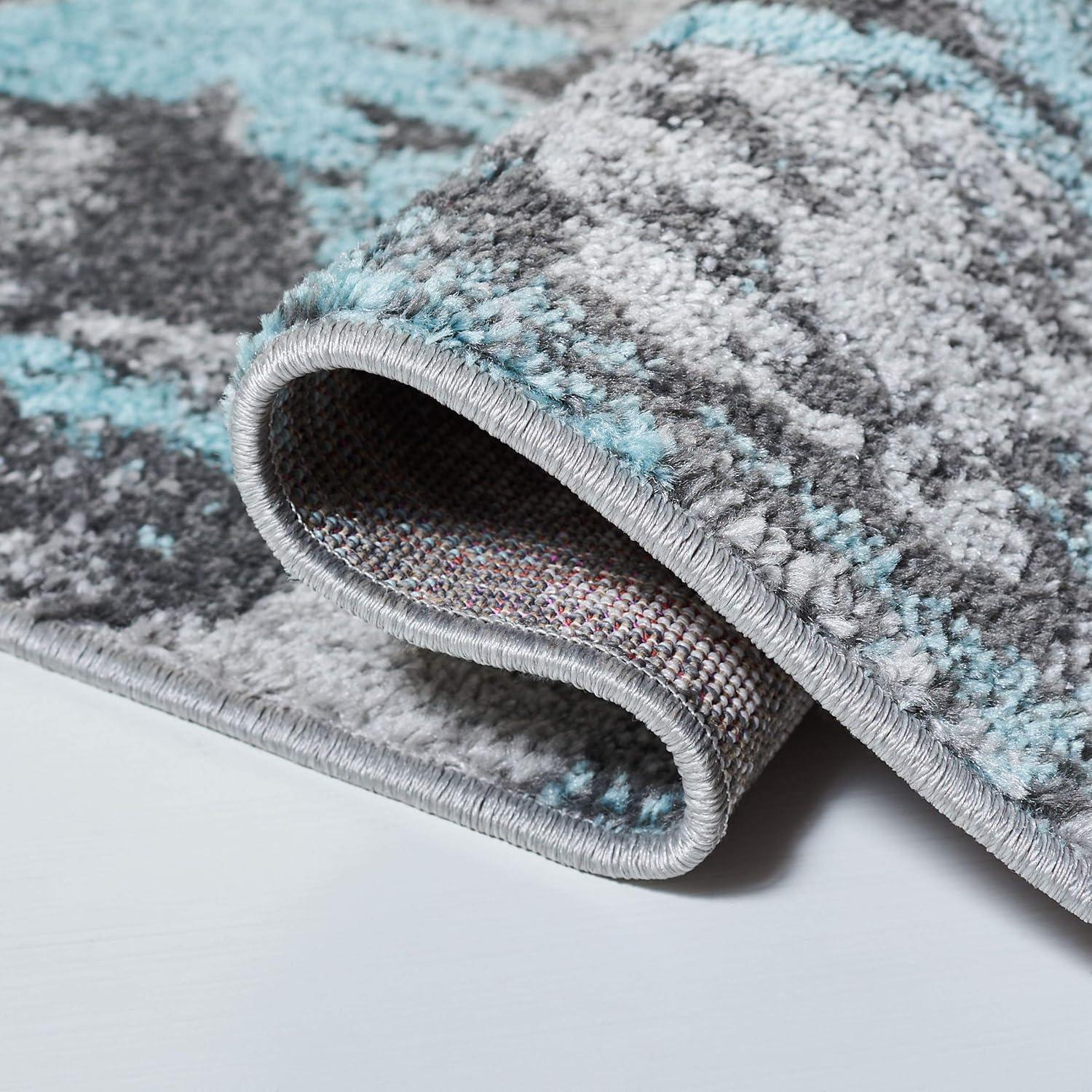 Adirondack ADR134 Machine Made Indoor Area Rug - Turquoise/Grey - 6'x6' - Safavieh