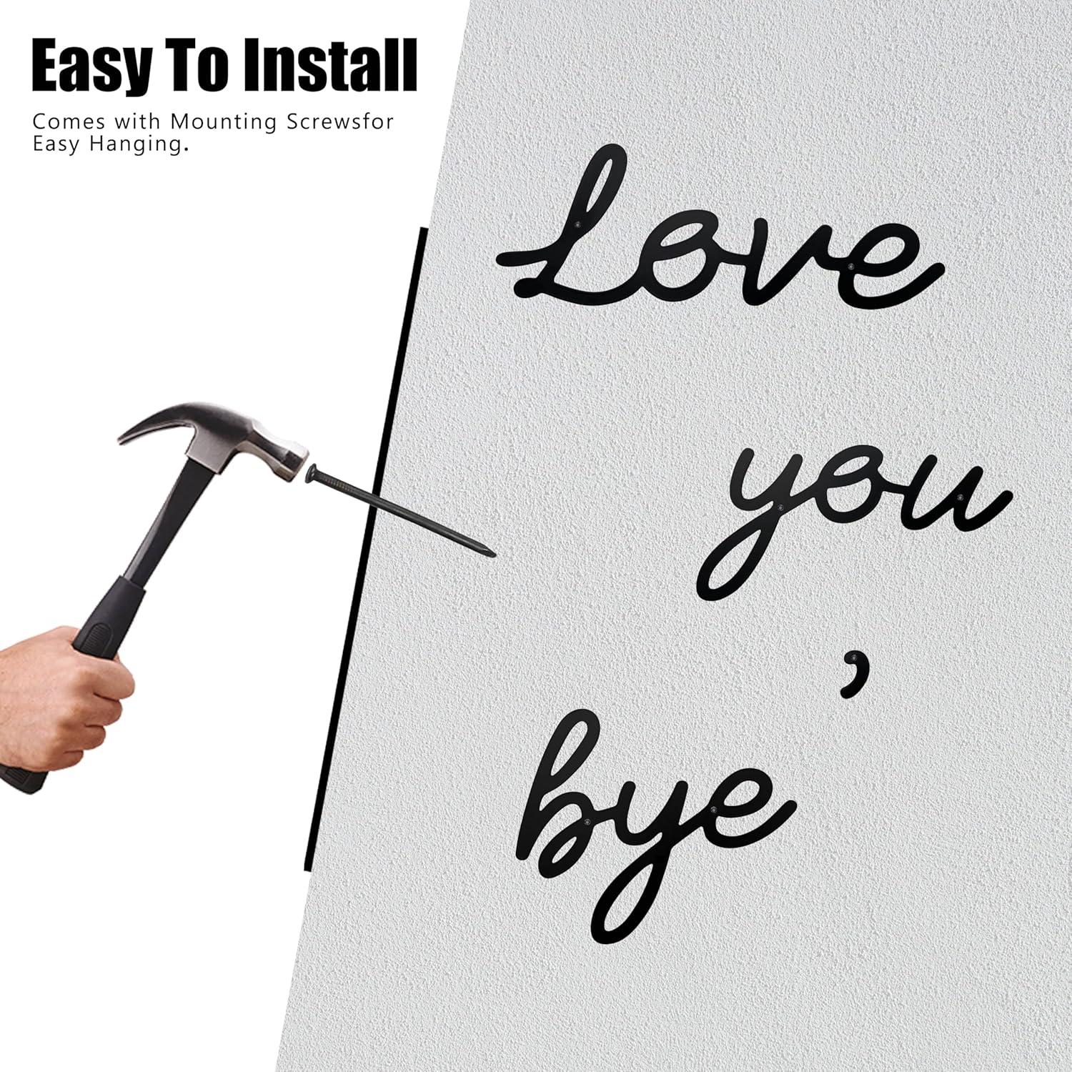 Love You Bye Sign Home Sign Wall Decor Unique Above Door Decoration Love Wall Art for Bedroom & Hallway Perfect New Home Decor Gift