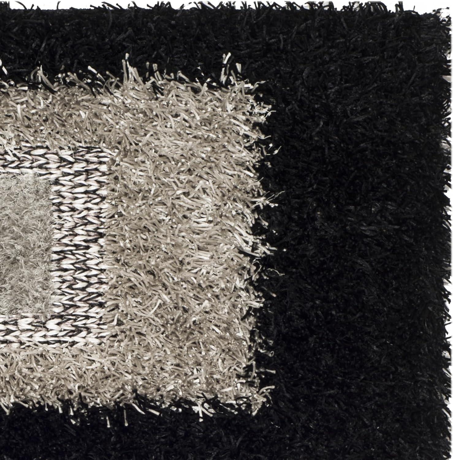 SAFAVIEH Manhattan MAN522B Handmade Black / Grey Rug