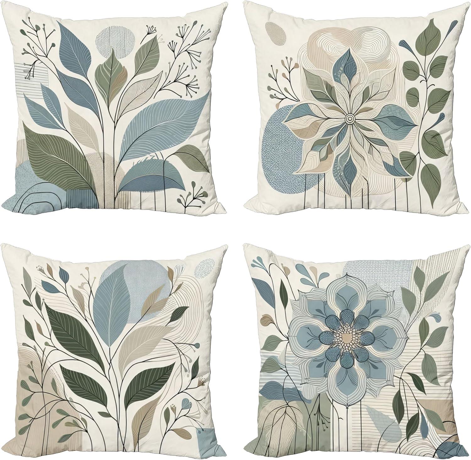 Floral Indoor/Outdoor Pillow Cover (Set of 4)