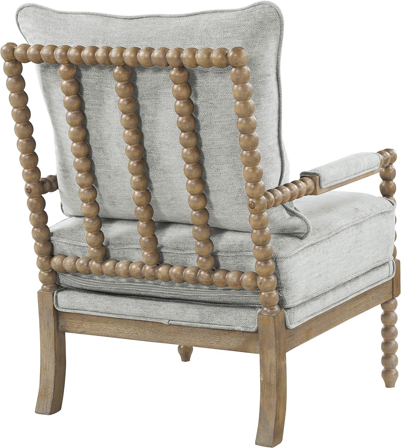 Fletcher Smoke Gray Spindle Accent Chair with Wood Frame