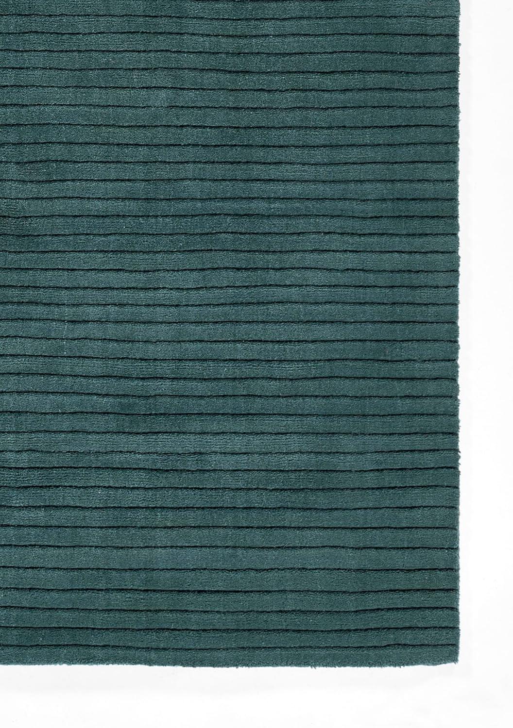 Momeni 2'x4' Asher Solid Handloomed Area Rug Blue: Wool, Medium Pile, Handmade, Indoor, Accent Rectangle Rug