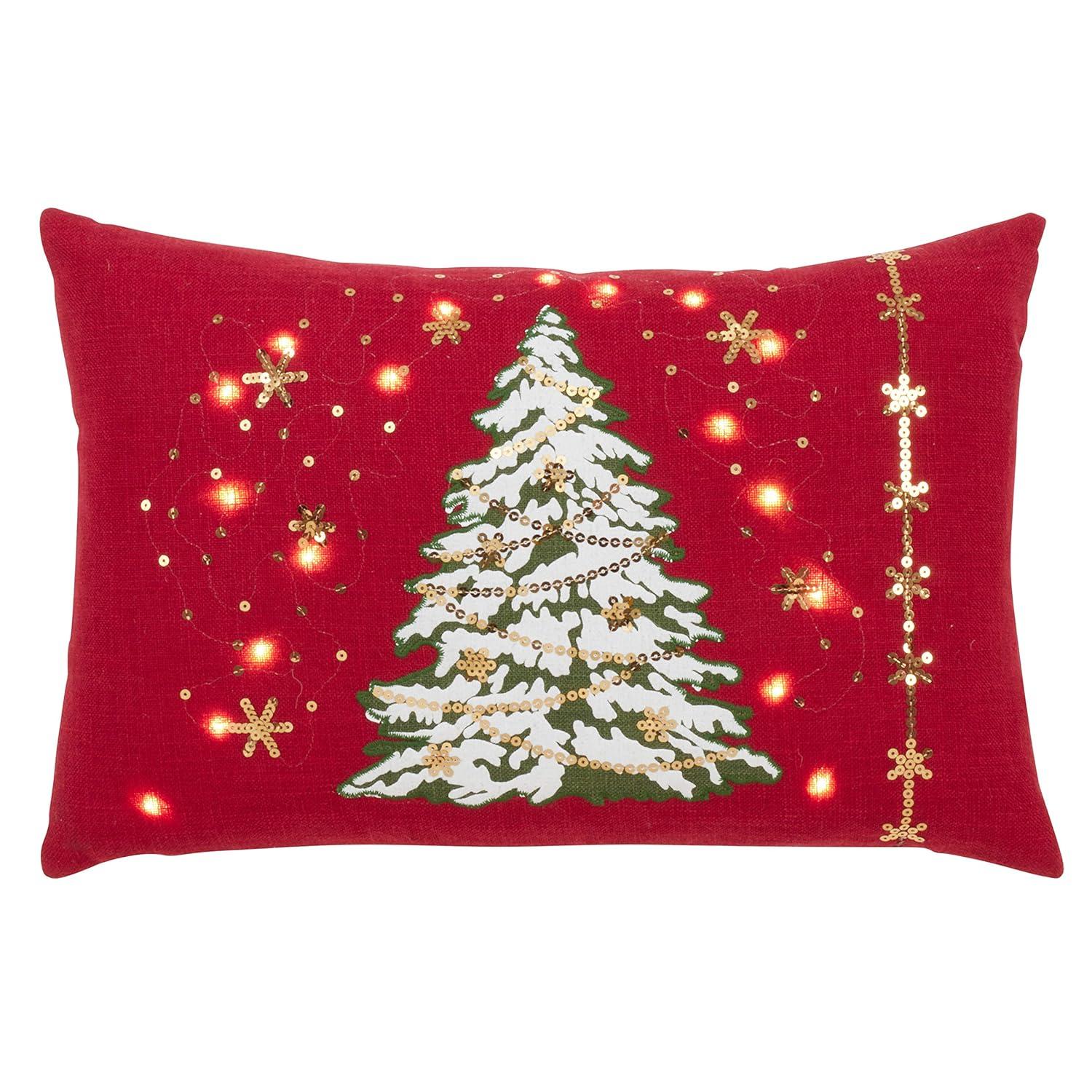 Saro O Tannenbaum Collection Sequined Throw Pillow