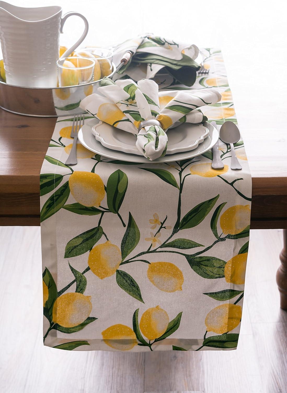 LEMON BLISS PRINT TABLE RUNNER 14x108