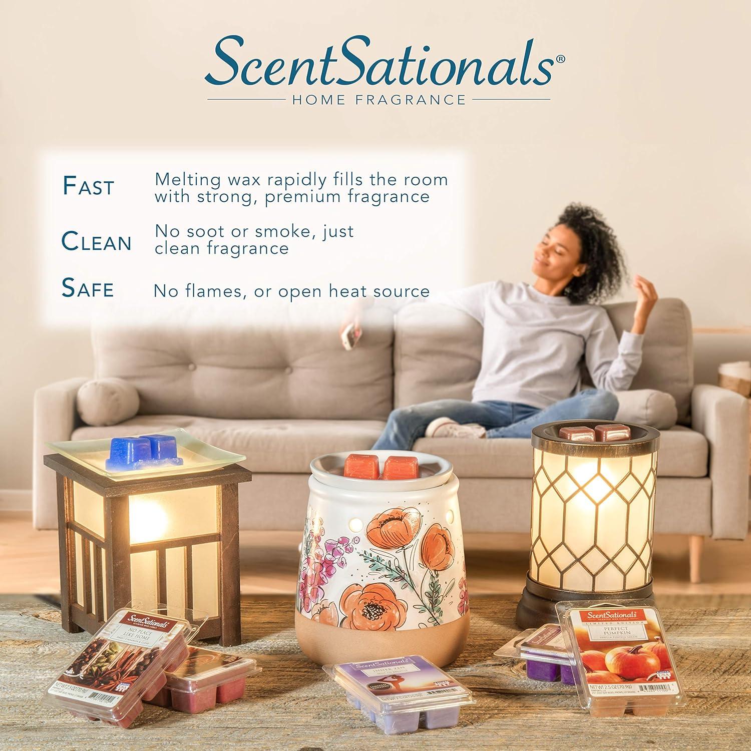Scentsationals Wax Melt Warmer, Wax Warmer for Scented Wax Melts - Thousand Kisses Brown - Candle Wax Melter for Fragrance Cubes and Tarts