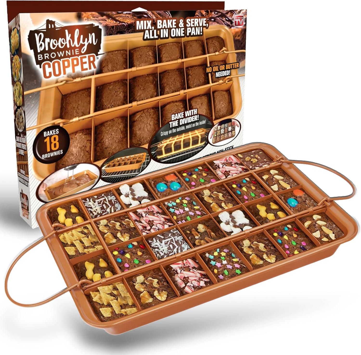 Anadea 2 In 1 Cake Pan + Brownie Baking Tray With 24 Pre-Cut Molds, Non-Toxic Oven/Dishwasher Safe