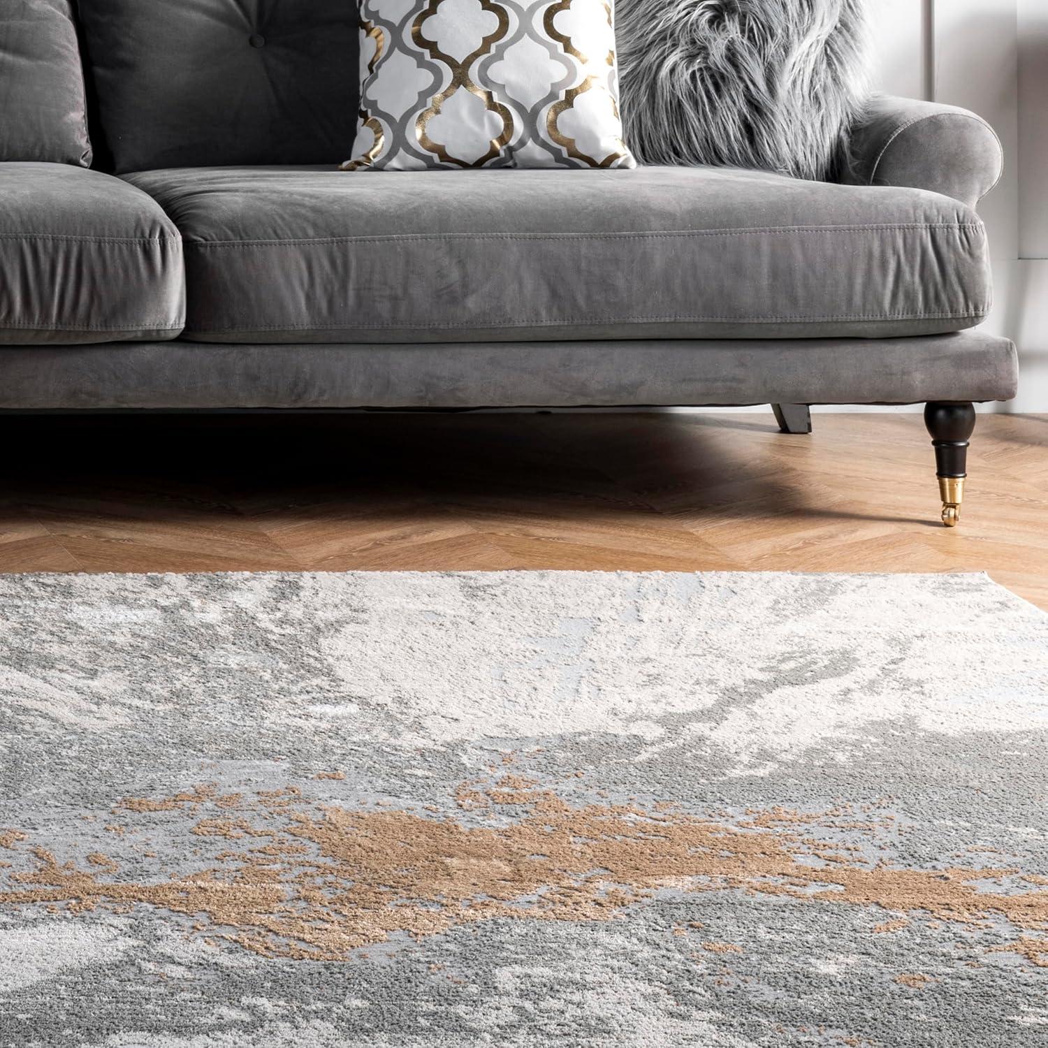 nuLOOM Cyn Abstract Area Rug, 10' x 14', Silver