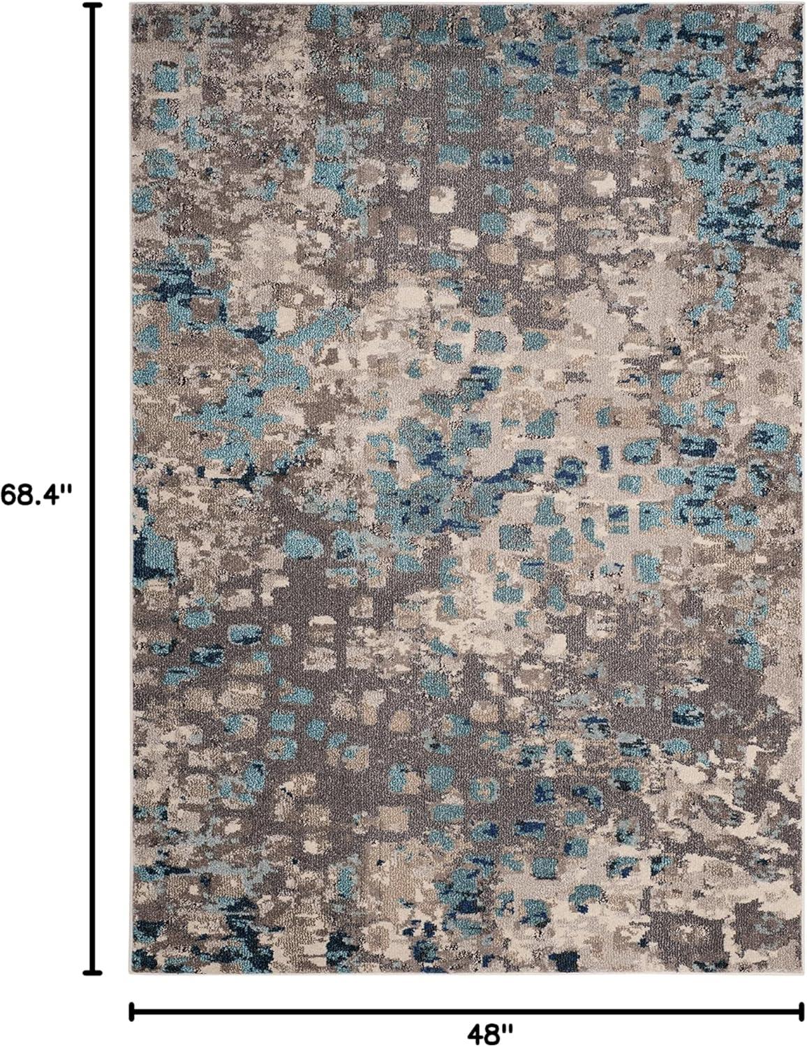 Monaco MNC225 Power Loomed Indoor Accent Rug - Grey/Light Blue - 4'x5'7" - Safavieh