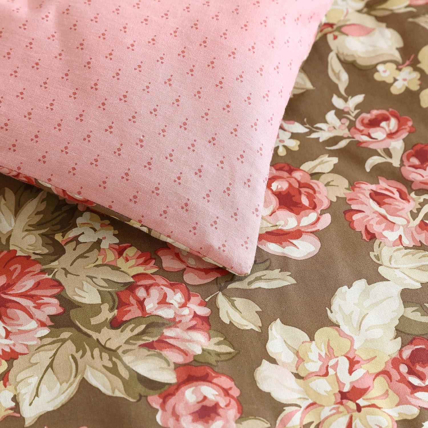 Laura Ashley Bloomsbury Cotton Reversible Brown Comforter Set