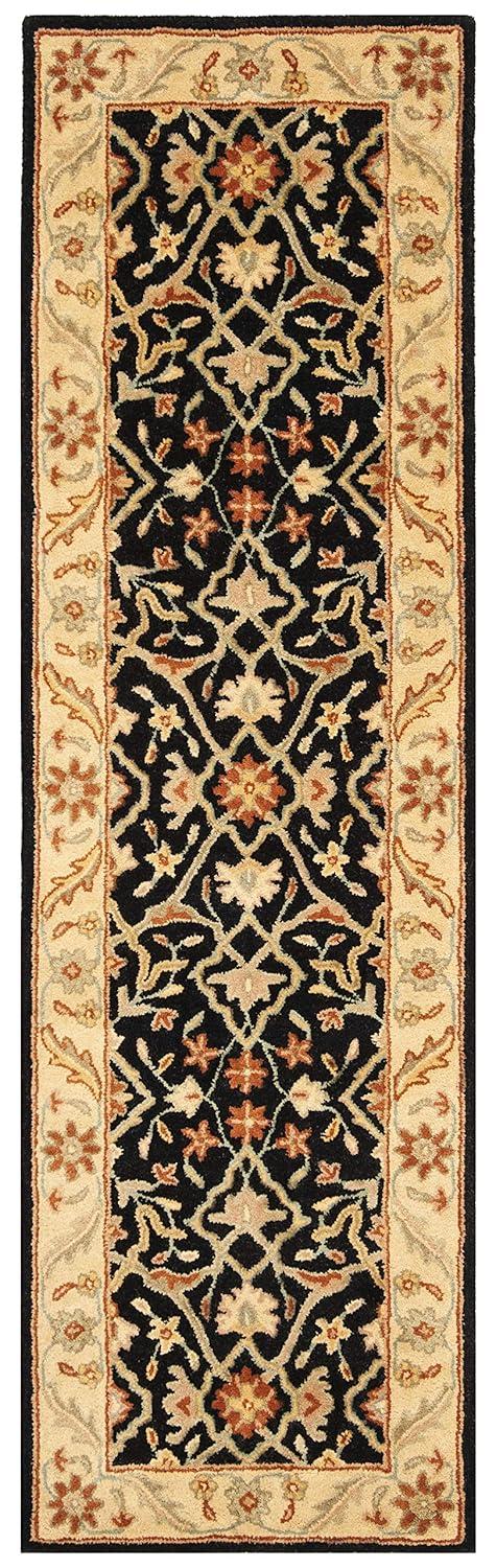 Antiquity AT14 Hand Tufted Indoor Runner Rug - Black - 2'3"x12' - Safavieh