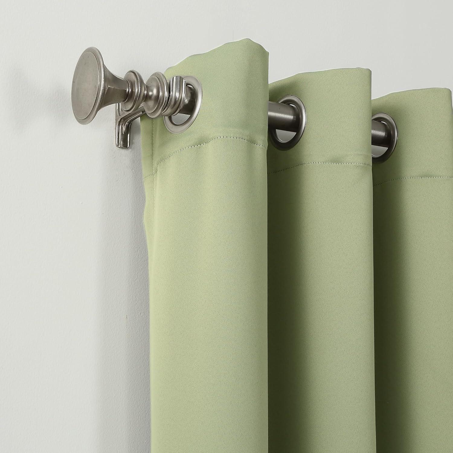 40"x84" Sun Zero Blackout Kenneth Energy Saving Grommet Curtain Panel Green: Modern Noise Reduction Twill