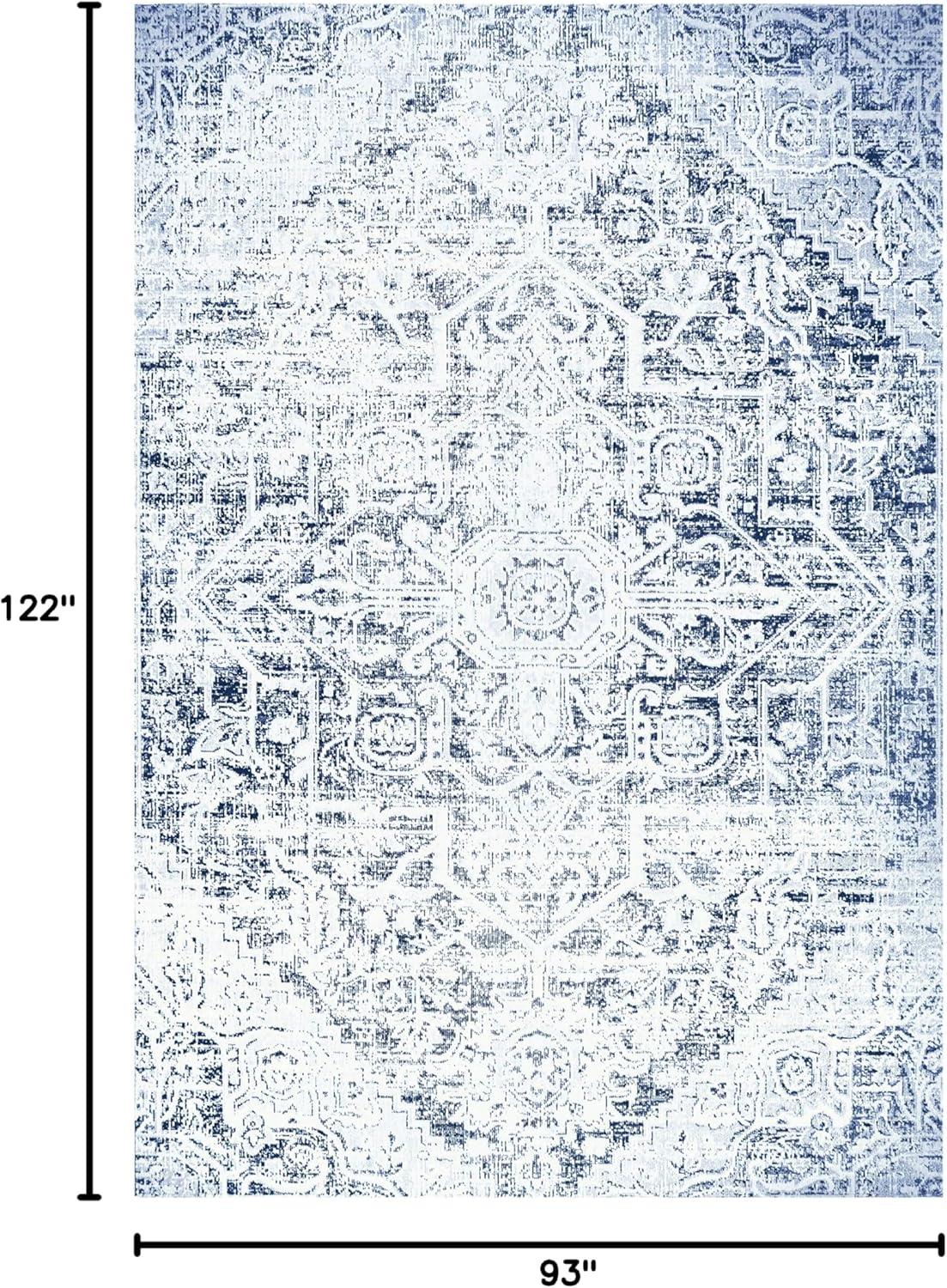 Nicole Miller New York Patio Sofia Medallion Indoor/Outdoor Area Rug, Navy Blue/Aqua