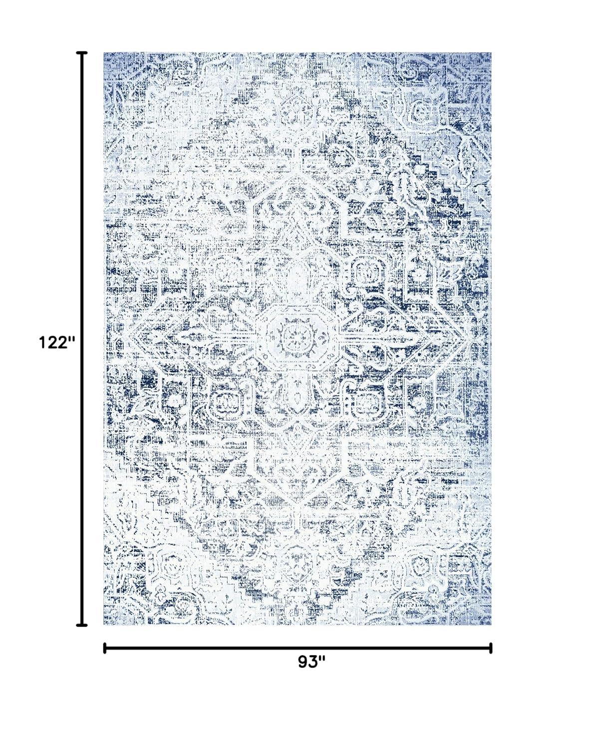 Nicole Miller New York Patio Sofia Medallion Indoor/Outdoor Area Rug, Navy Blue/Aqua