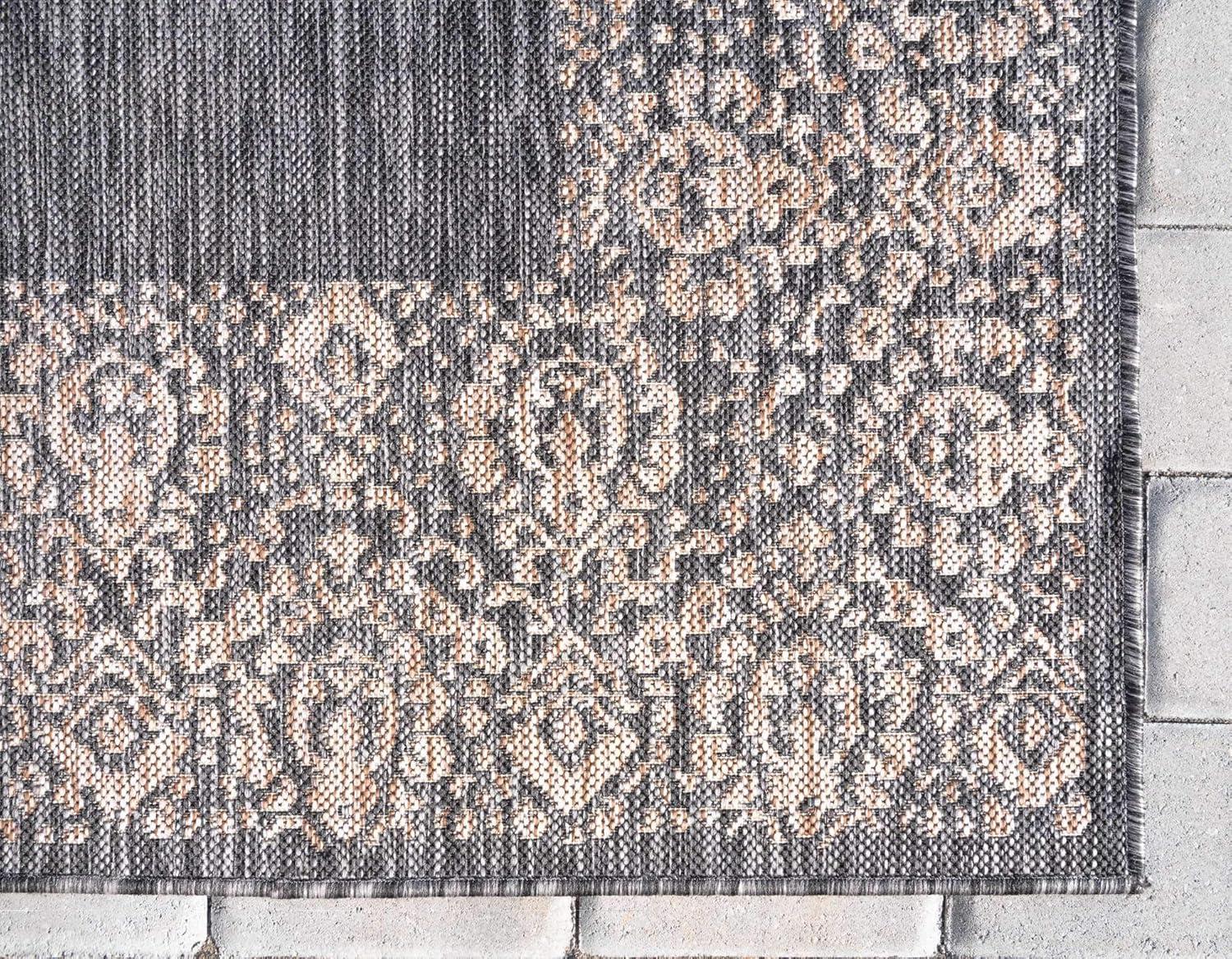 Unique Loom Outdoor Border Area Rug