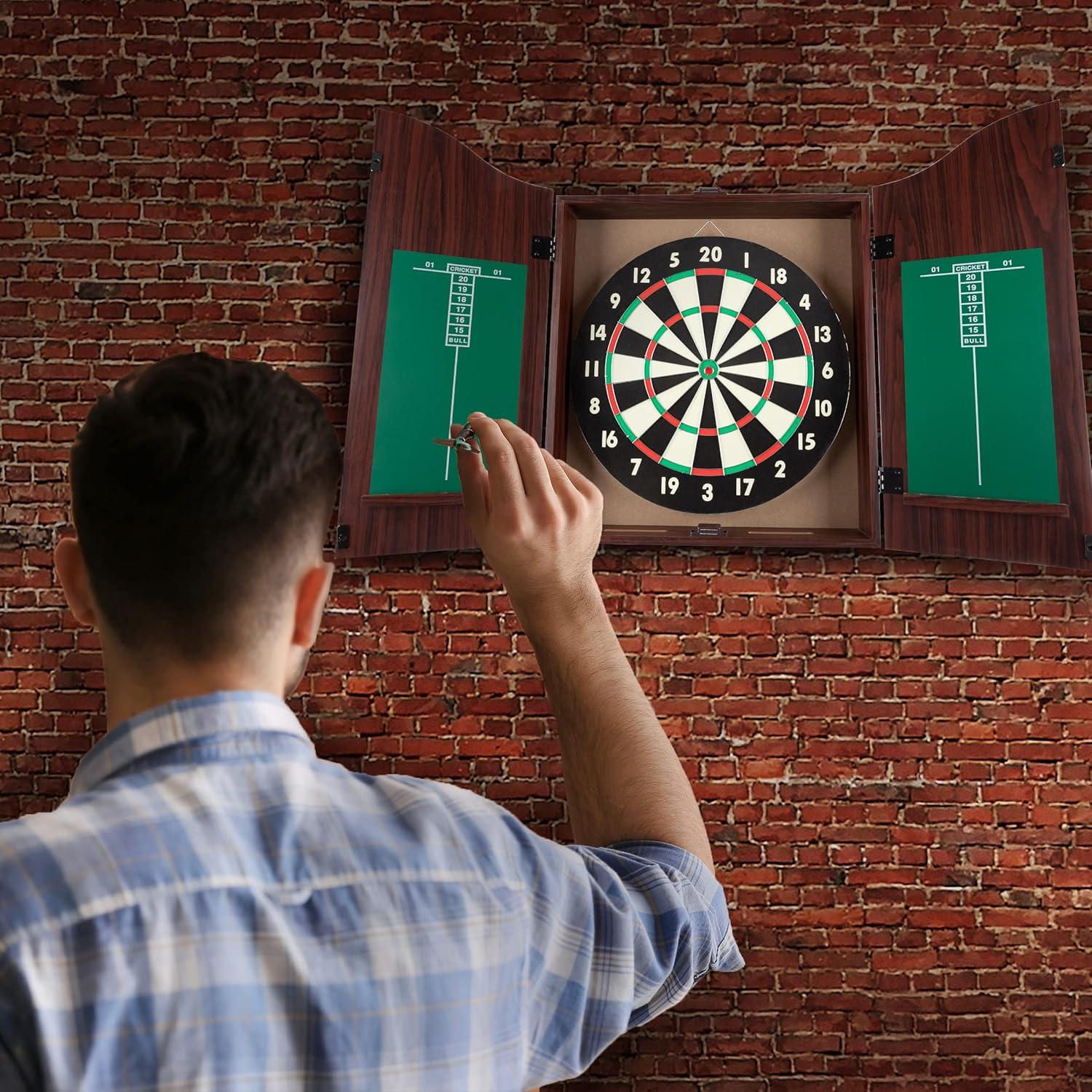 Trademark Games Bristle Dartboard And Cabinet Set (Darts Included)