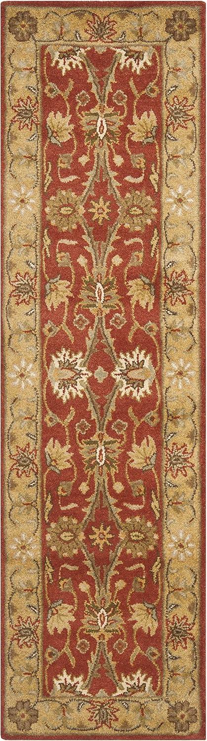 Elegant Antiquity Rust & Gold Hand-Tufted Wool Runner Rug - 2'3" x 10'