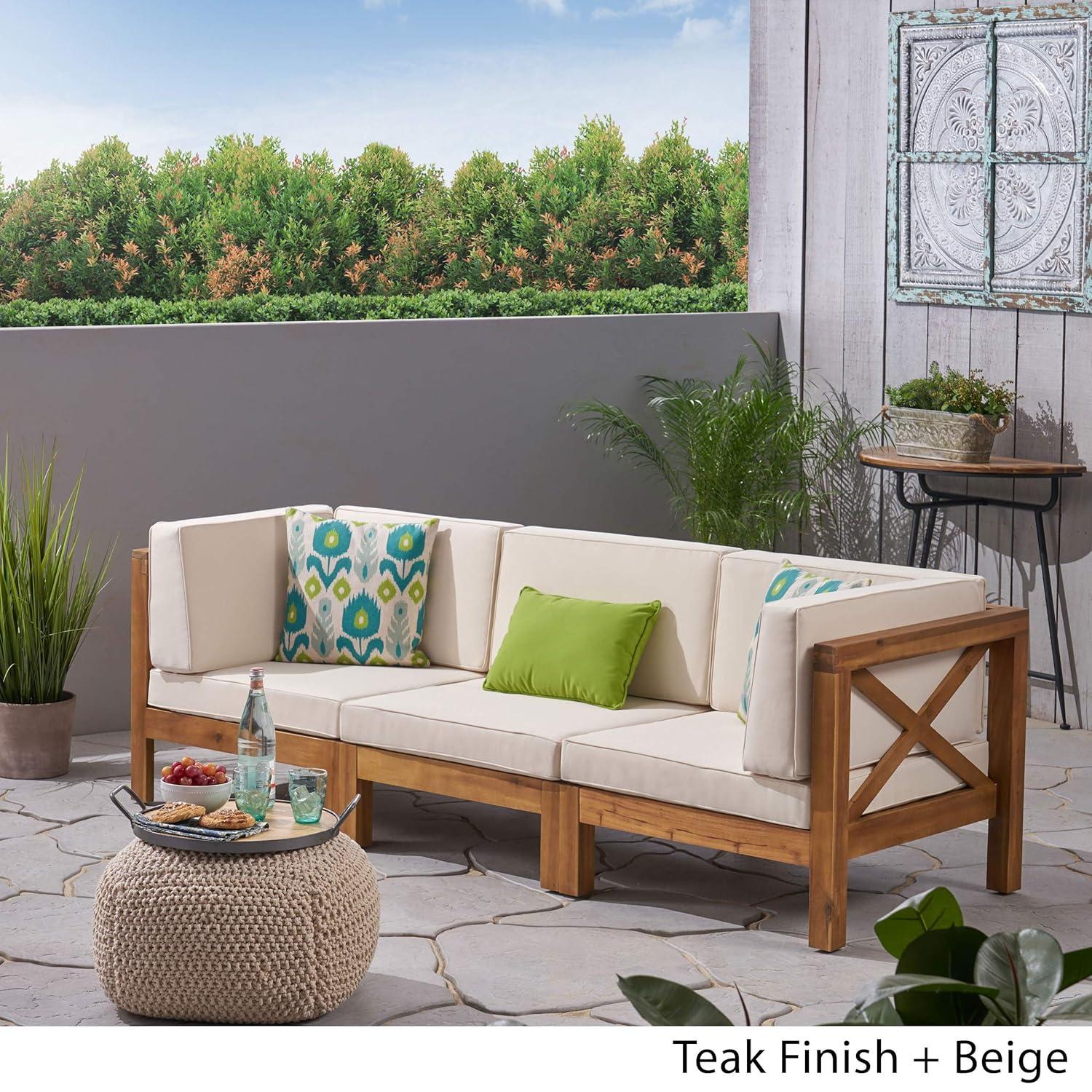 Highland Dunes 30.3'' Acacia Outdoor Patio Sofa