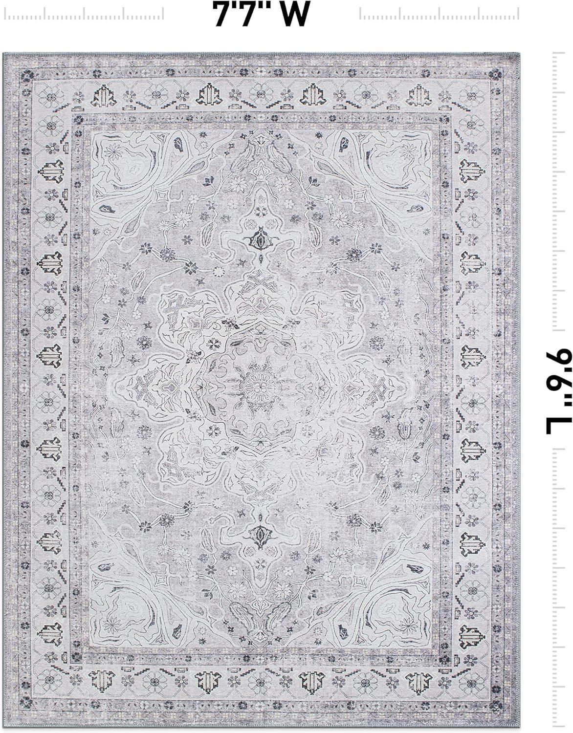 World Rug Gallery Transitional Medallion Machine Washable Area Rug