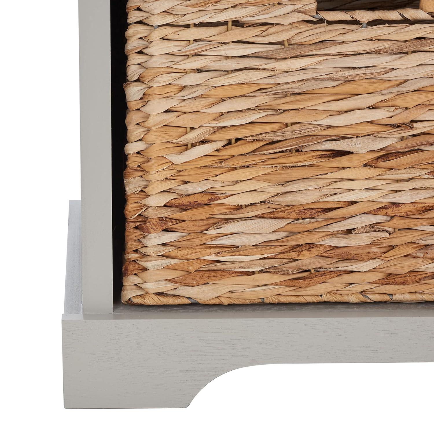 Freddy Wicker Storage Bench - AMH5736 - Vintage Grey - Safavieh