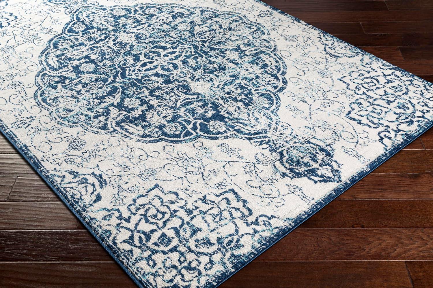 Livabliss Floransa Vintage Medallion Area Rug,5'3" x 7'1",Navy