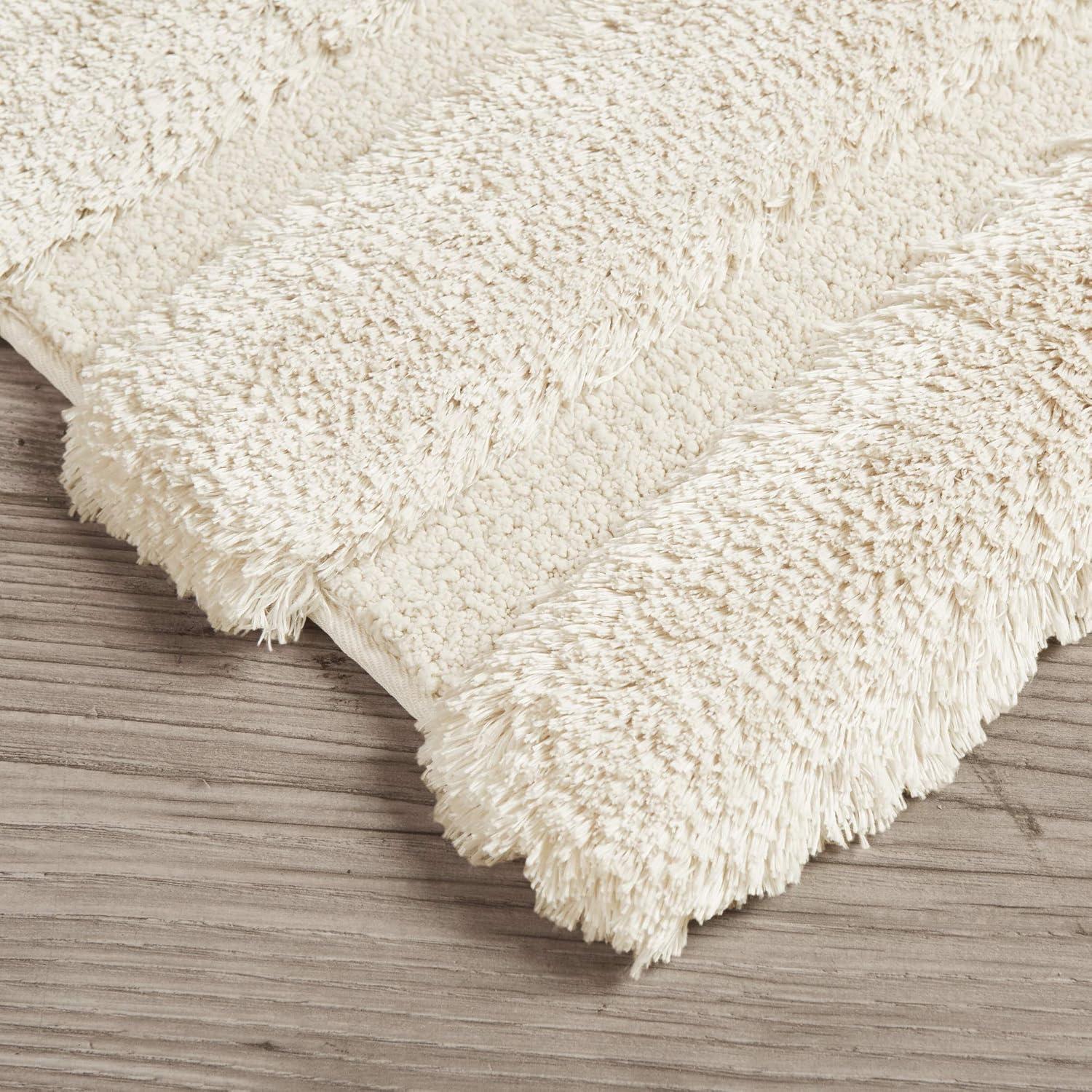 Home Essence Tufted Pearl Channel Solid Durable Bath Rug