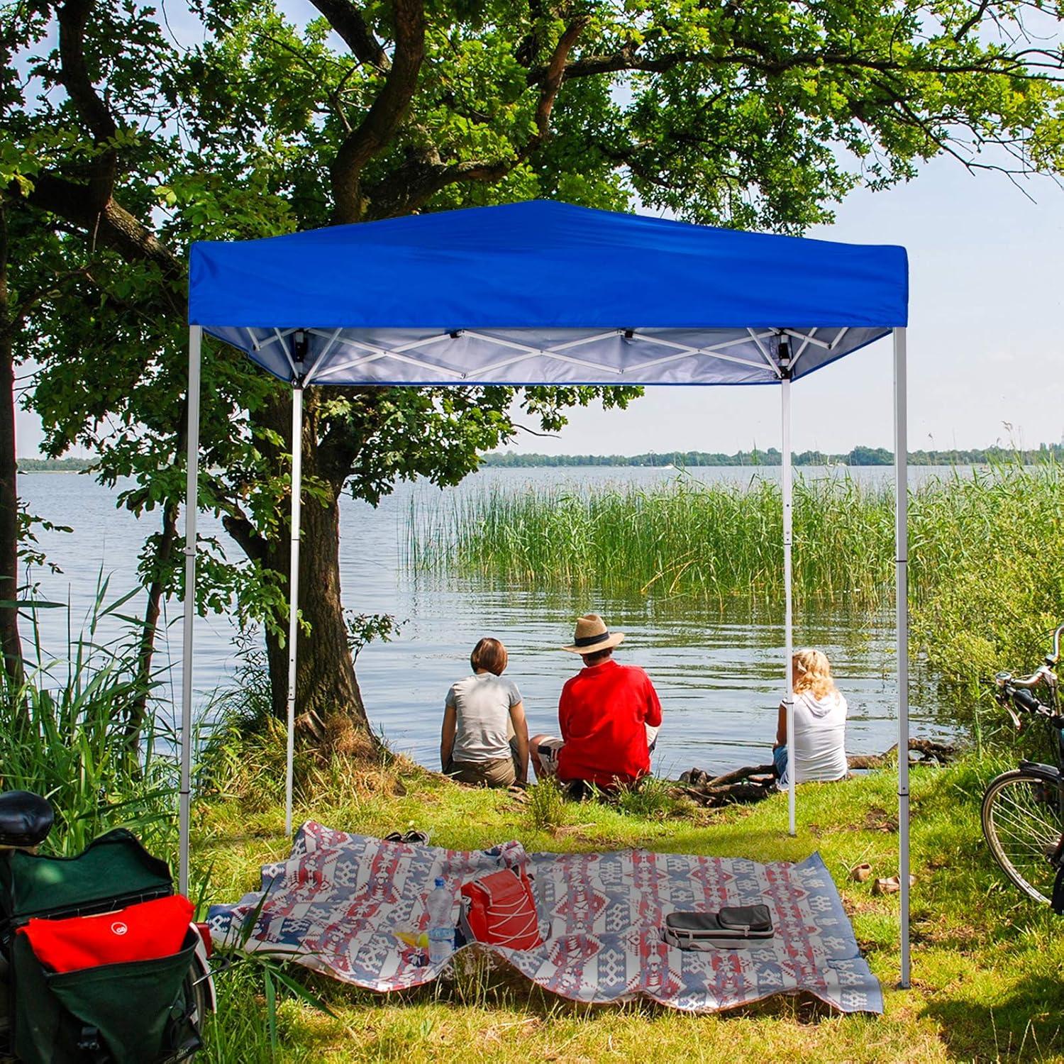 Royal Blue 6x4 Ft Waterproof Pop-Up Canopy Tent with Carry Bag