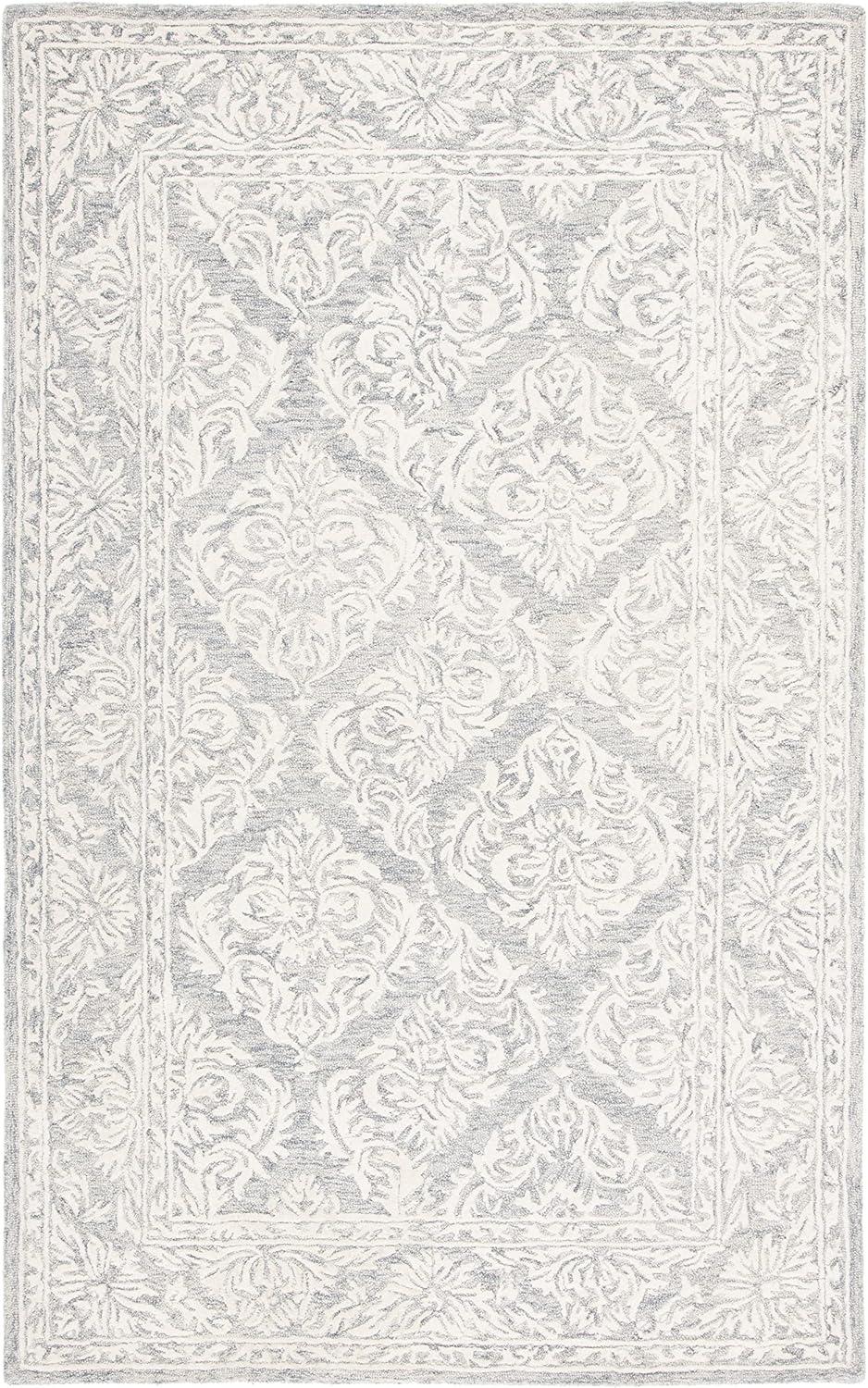 Metro MET865 Hand Tufted Indoor Area Rug - Dark Grey/Ivory - 5'x8' - Safavieh