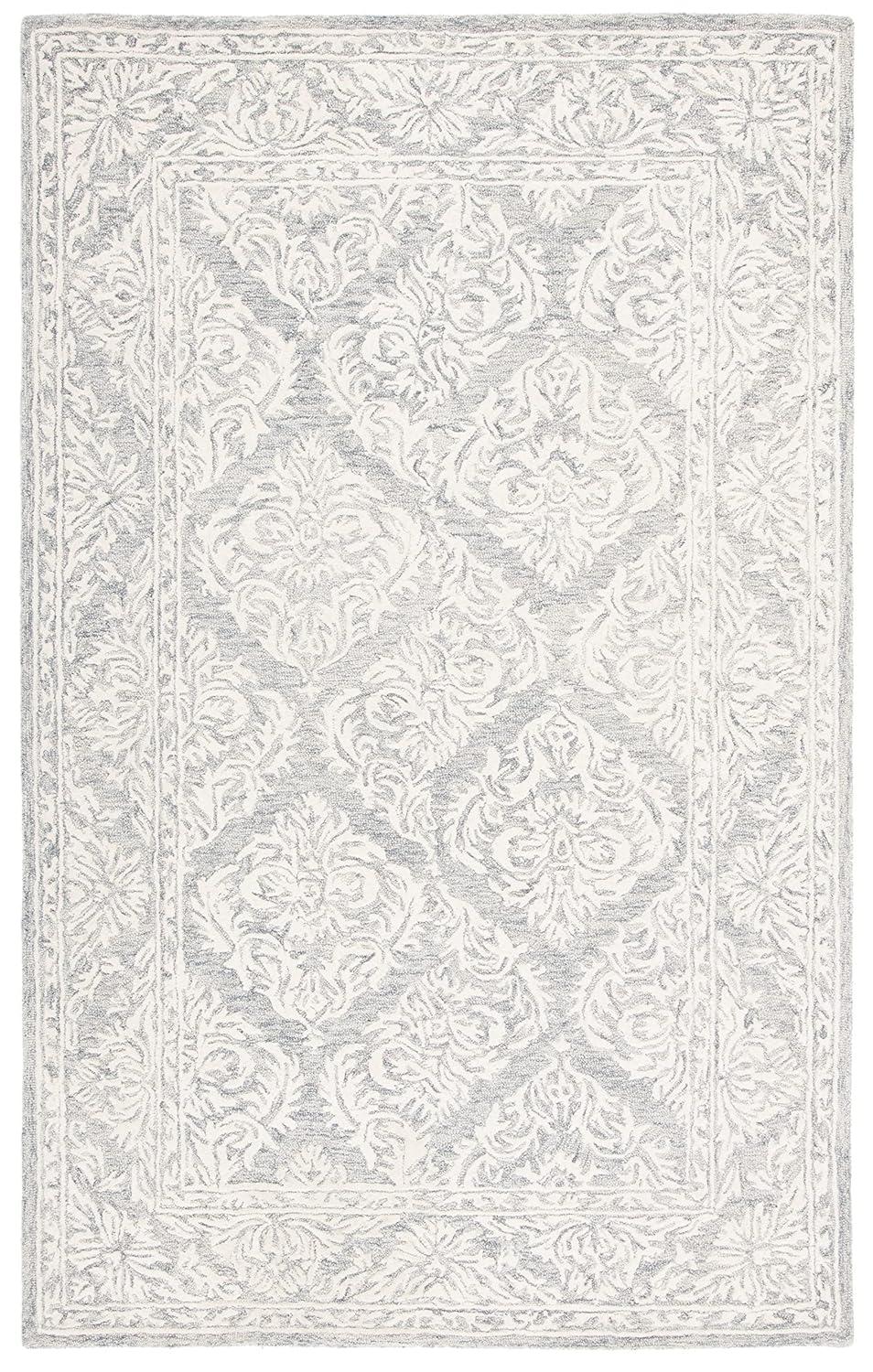 Metro MET865 Hand Tufted Indoor Area Rug - Dark Grey/Ivory - 5'x8' - Safavieh