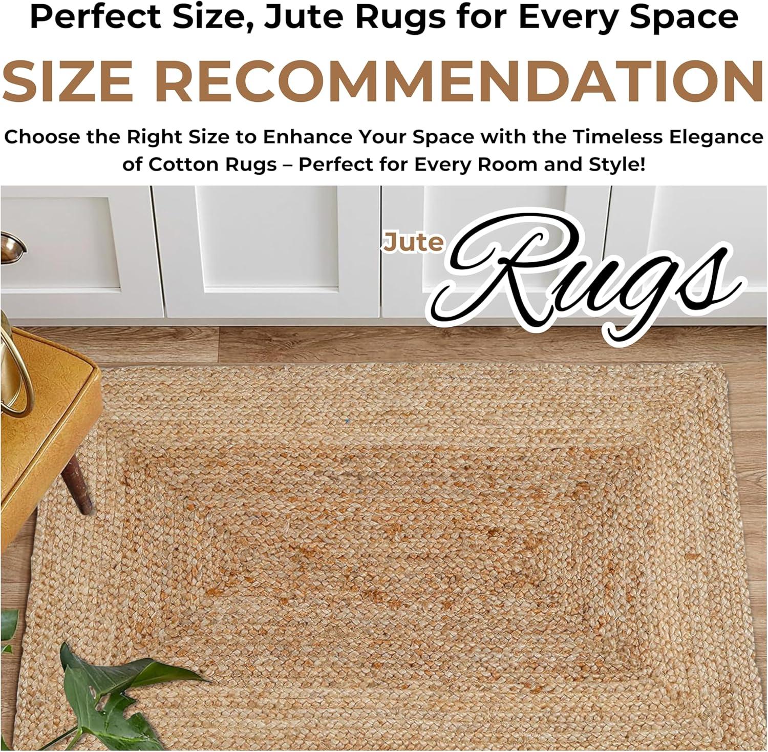 Nuloom 4 Round Rigo Jute Hand Woven Indoor Area Rug, Natural, Solid Farmhouse Design, Natural Fiber Bedroom, Living Room, Kitchen,