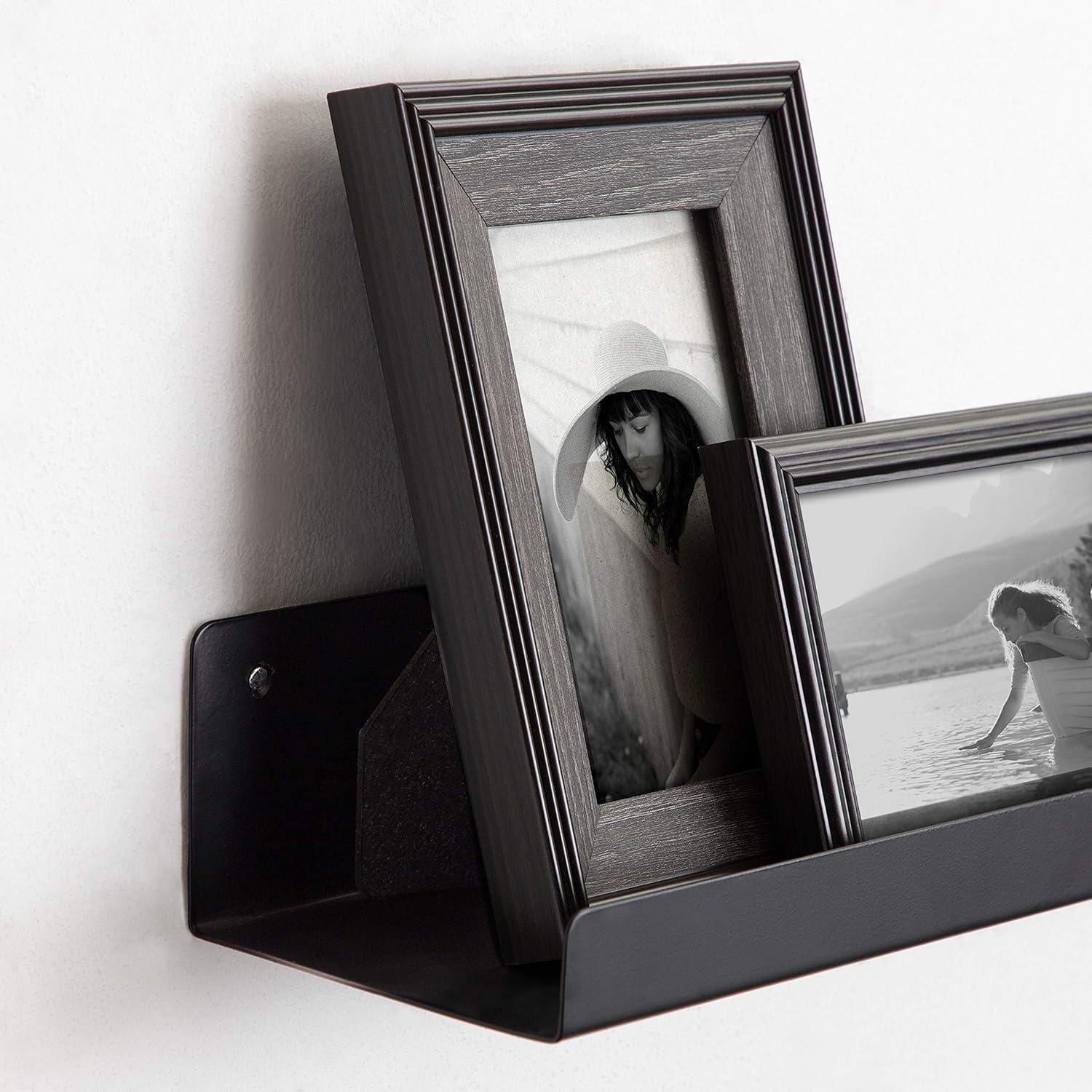 Kate & Laurel All Things Decor 36" Mezzo Modern Metal Ledge Shelf Black: Wall Mounted, No Assembly Required