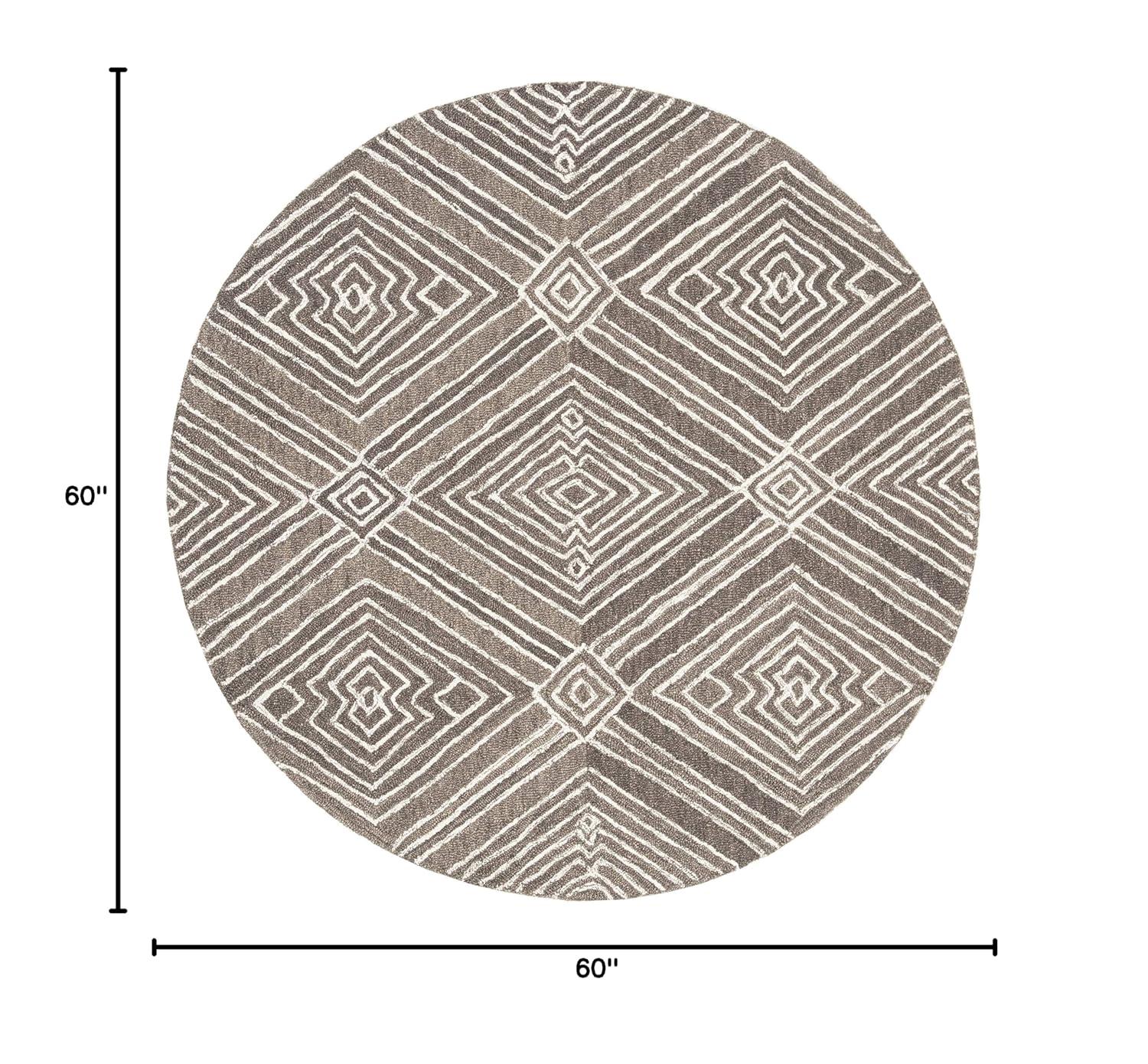 Micro-Loop MLP608 Hand Tufted Indoor Area Rug - Navy/Ivory - 5' Round - Safavieh