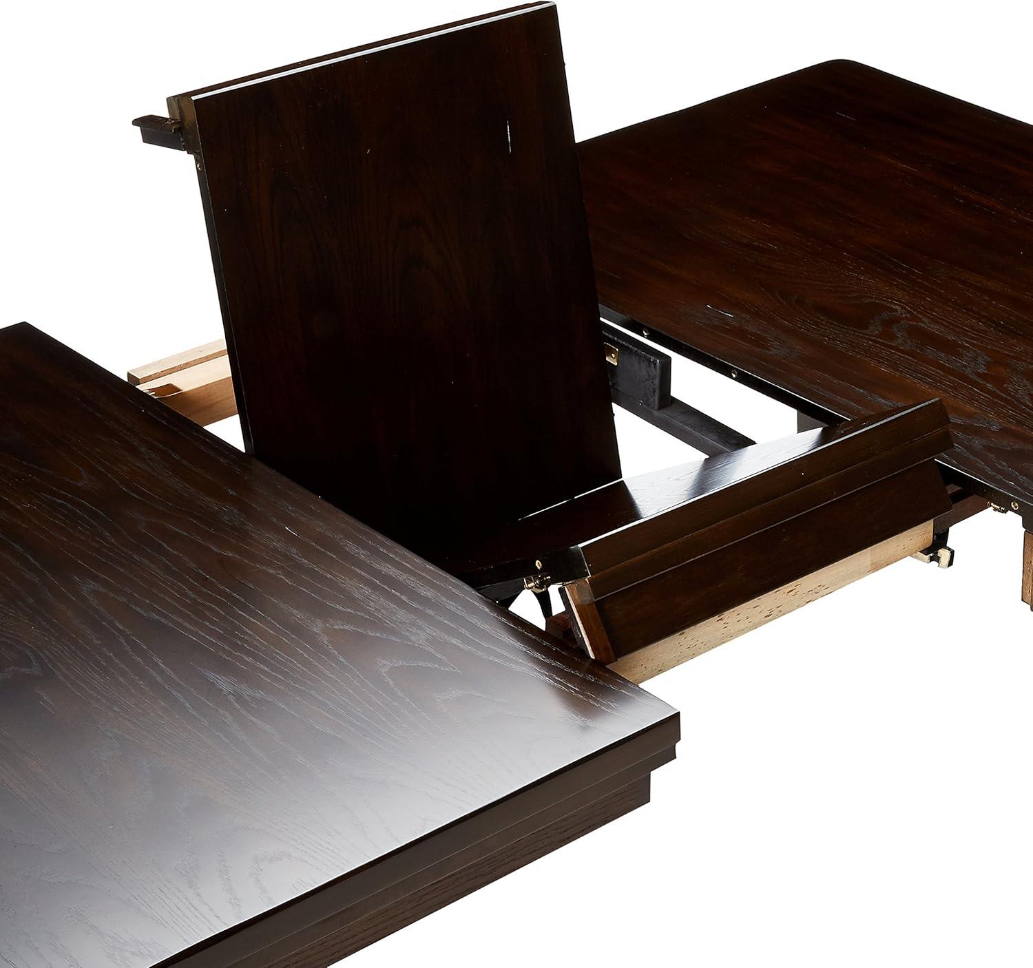 Signature Design by Ashley Haddigan Rectangular Extendable Dining Table Dark Brown: Seats 8, Wood Veneer, Butterfly Leaf