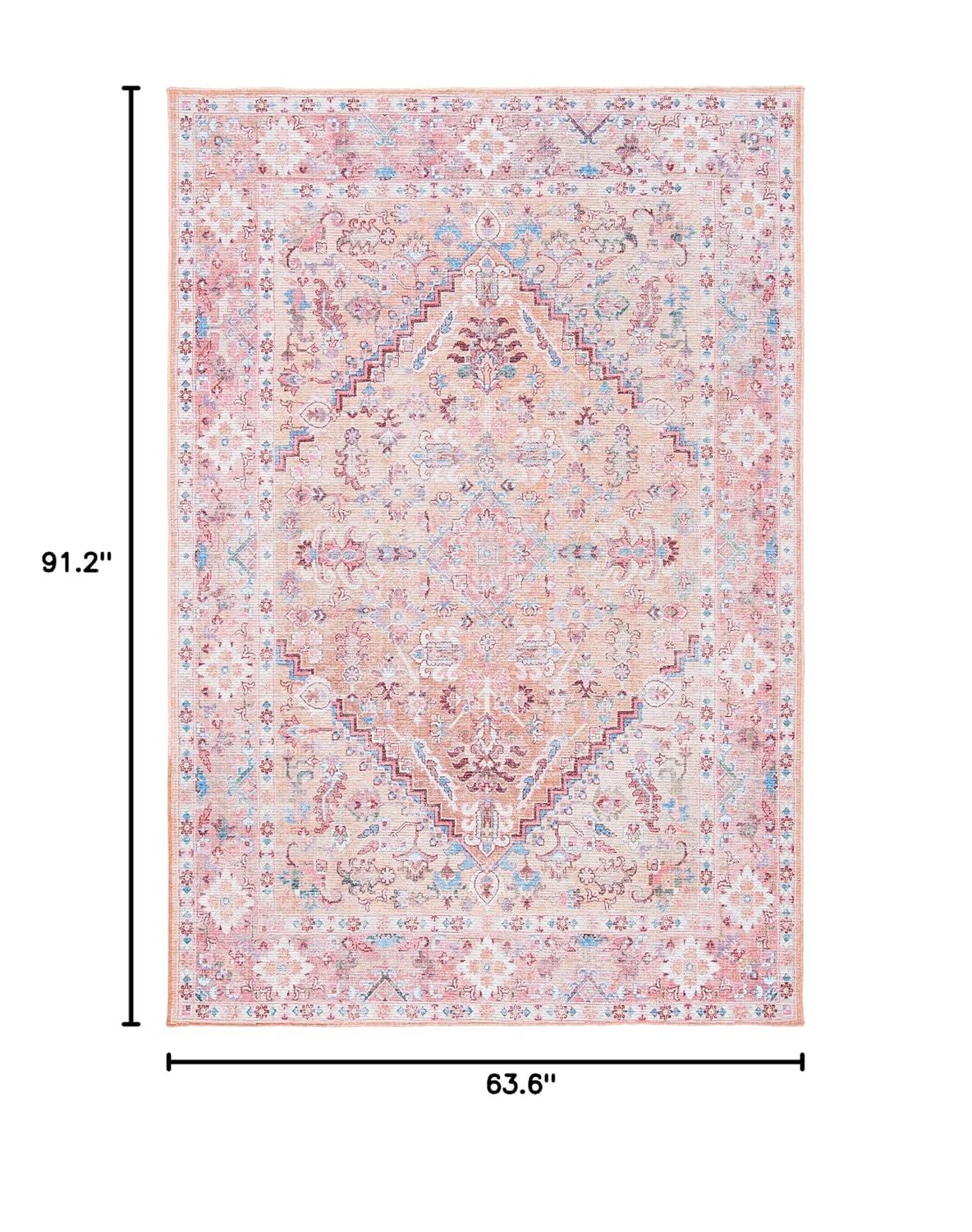 Serapi SEP515 Power Loomed Machine Washable Area Rug - Beige/Pink - 5'3"x7'6" - Safavieh.