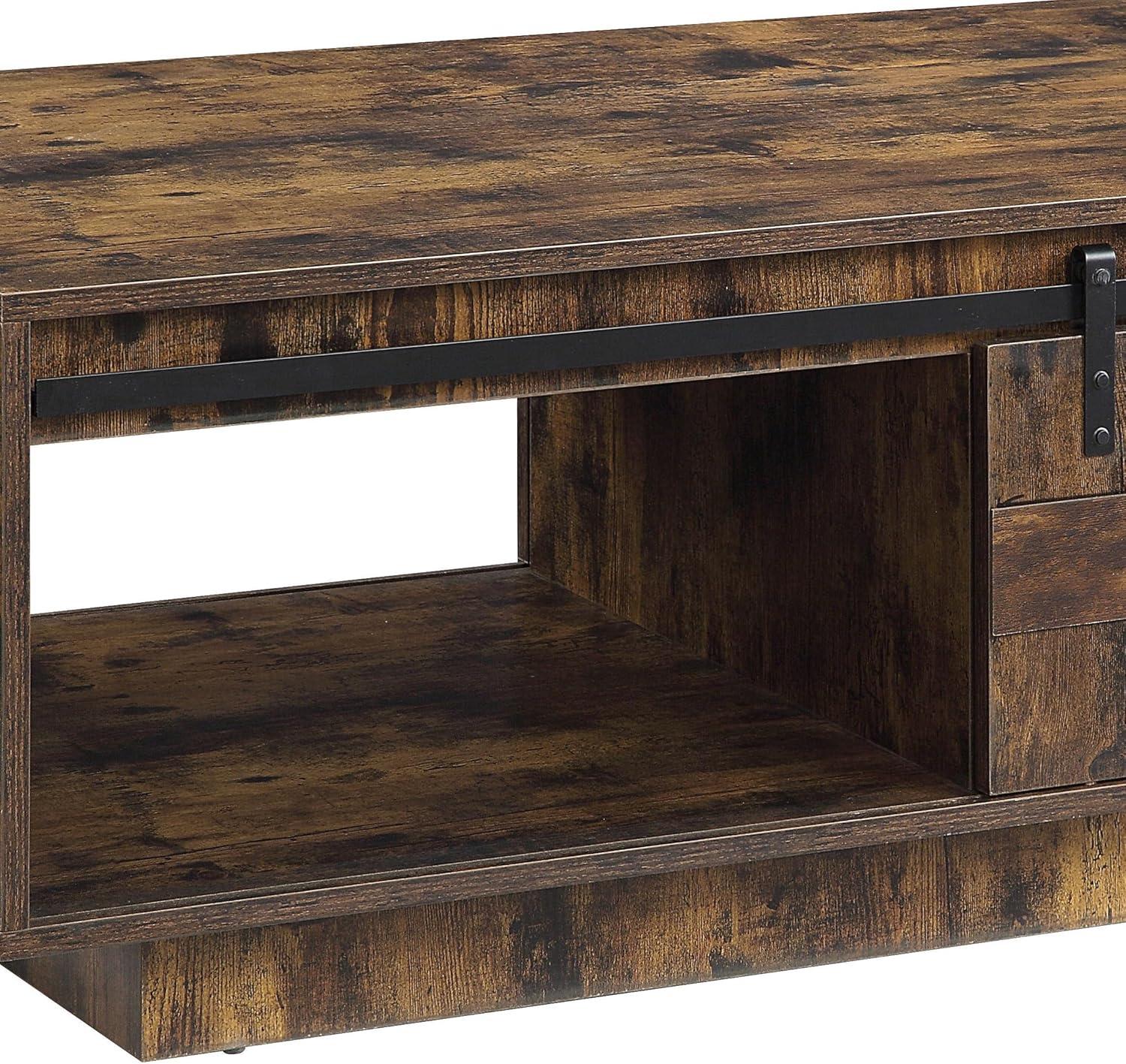 ACME Bellarosa Wooden Rectangular Storage Coffee Table in Rustic Oak