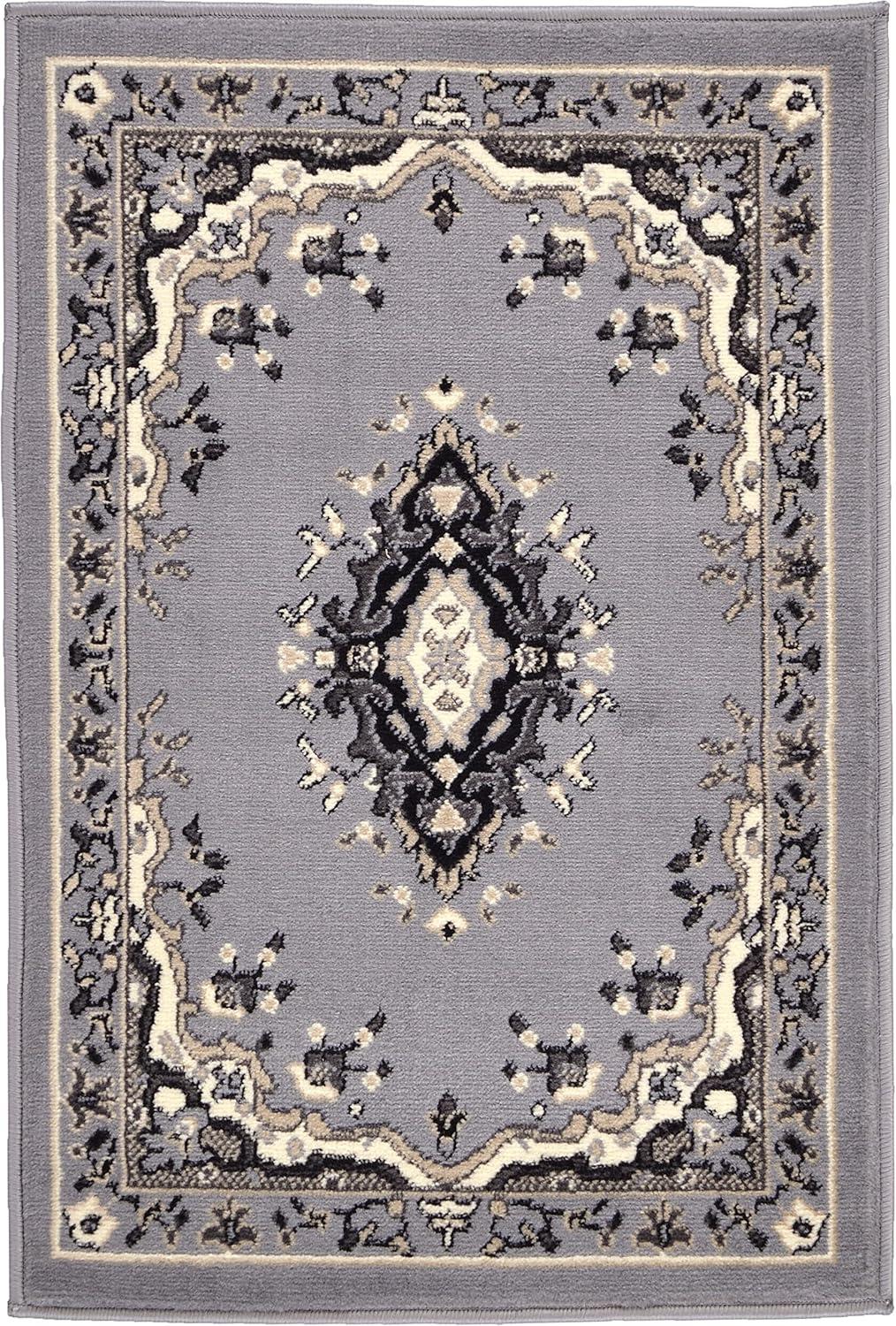 Unique Loom Reza Collection Area Rug - Washington (9'  x 12' Rectangle Black/Gray)