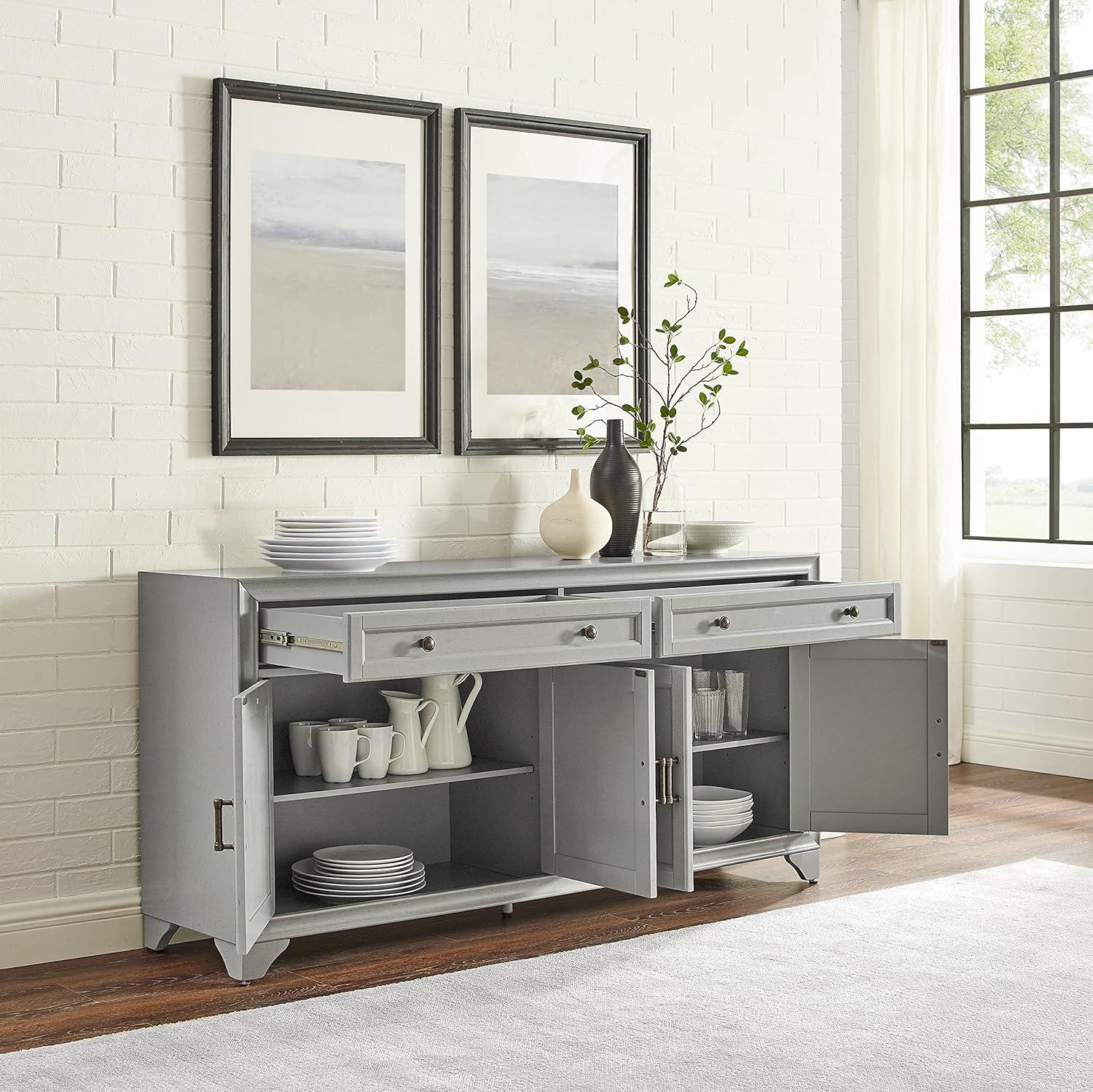 Tara Distressed Gray 61'' MDF Wood Sideboard