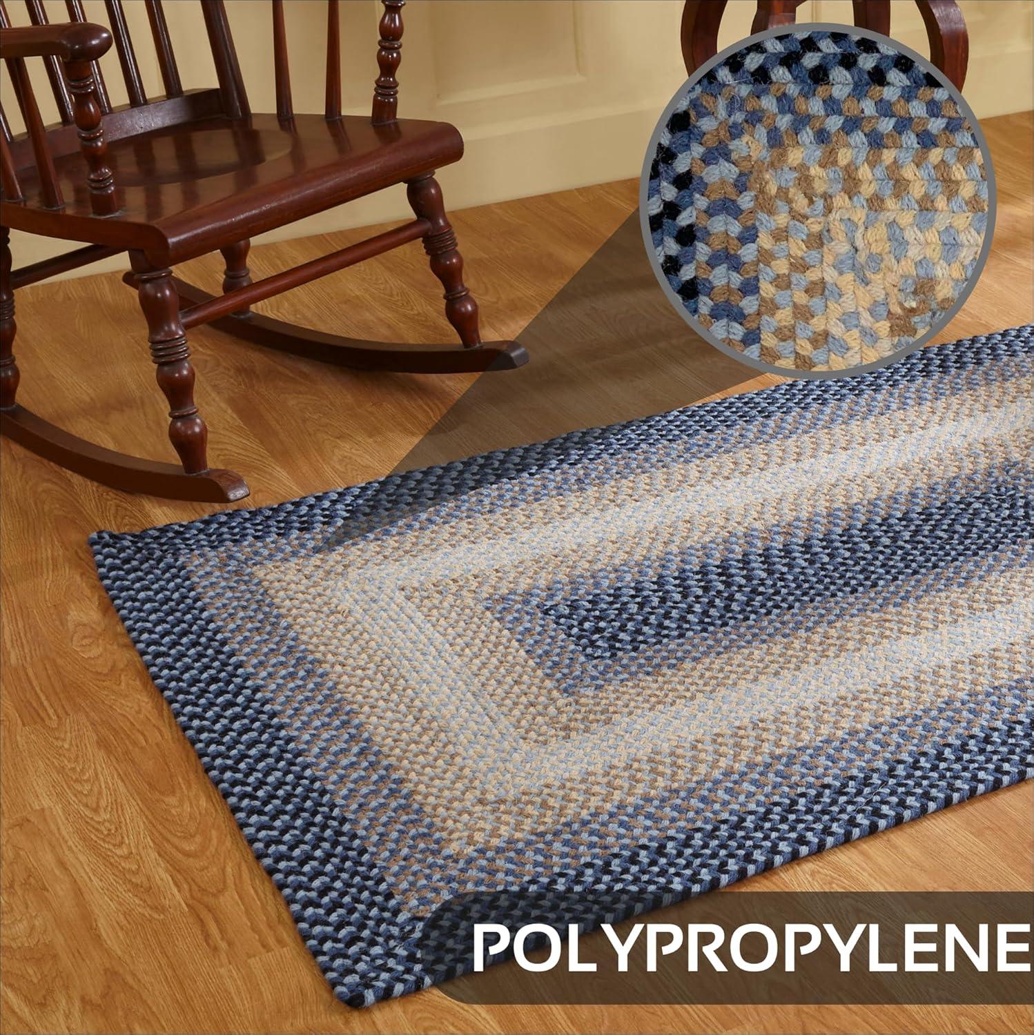 Better Trends Woodbridge Rectangular 20" x 30" Braided Rug - Blue