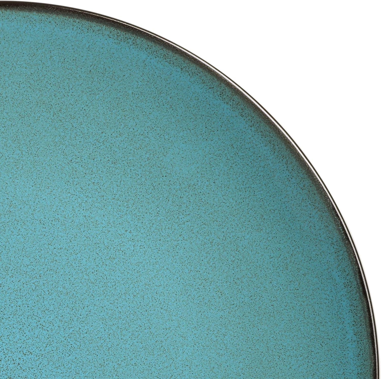 Teal Porcelain Square Dinnerware Set, Service for 4