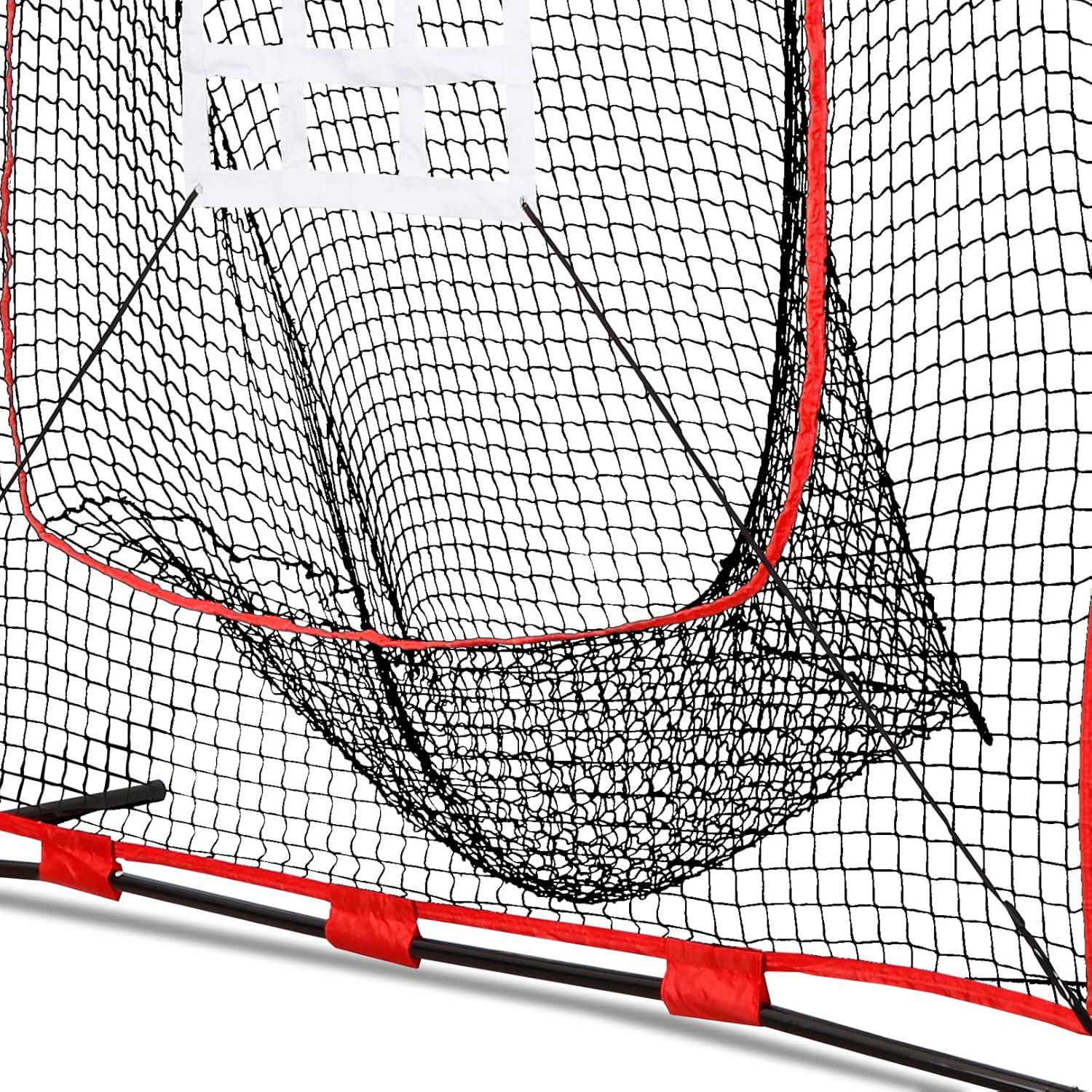 Zeny 7' x 7' Baseball Softball Practice Net Hitting Pitching Training Net w/Strike Zone,Bow Frame & Carry Bag