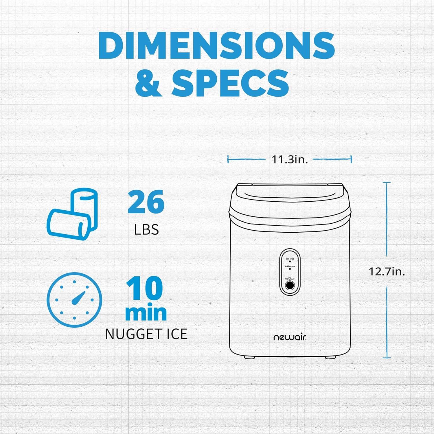 Newair 26 Lb. Daily Production Nugget Ice Portable Ice Maker