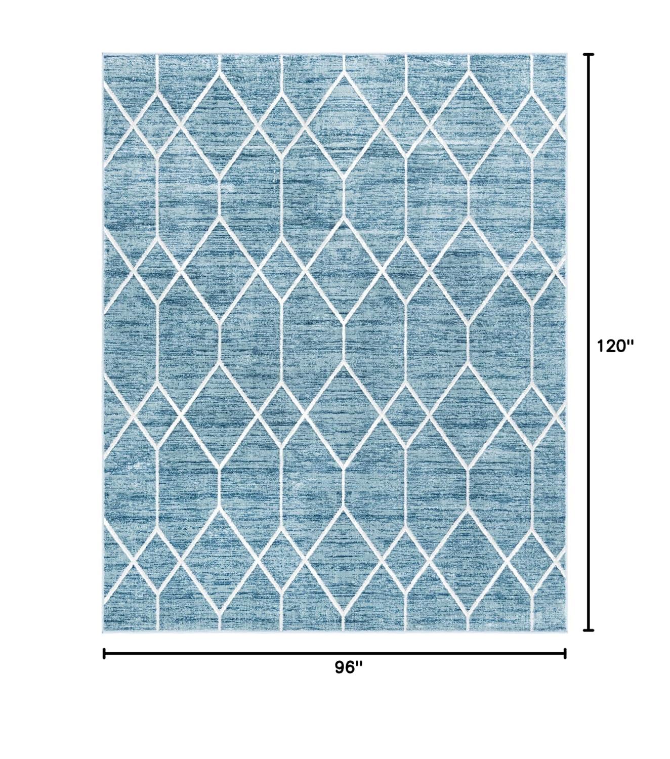 Unique Loom 8' 0 x 10' 0 Blue Matrix Trellis Deco Area Rug