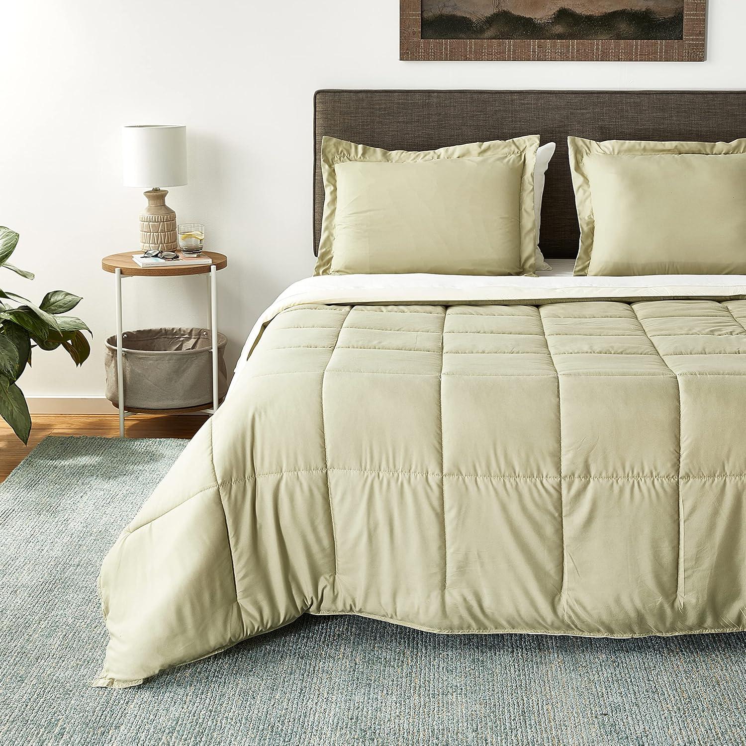 Reversible Down-Alternative Comforter Bedding Set