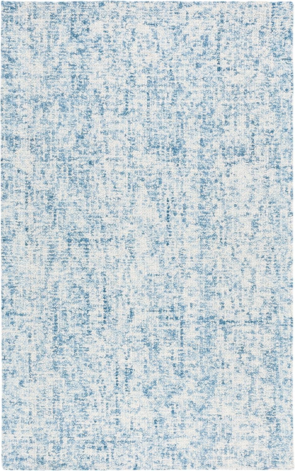 SAFAVIEH Abstract Ethelyn Solid Area Rug, Blue/Ivory, 5' x 8'