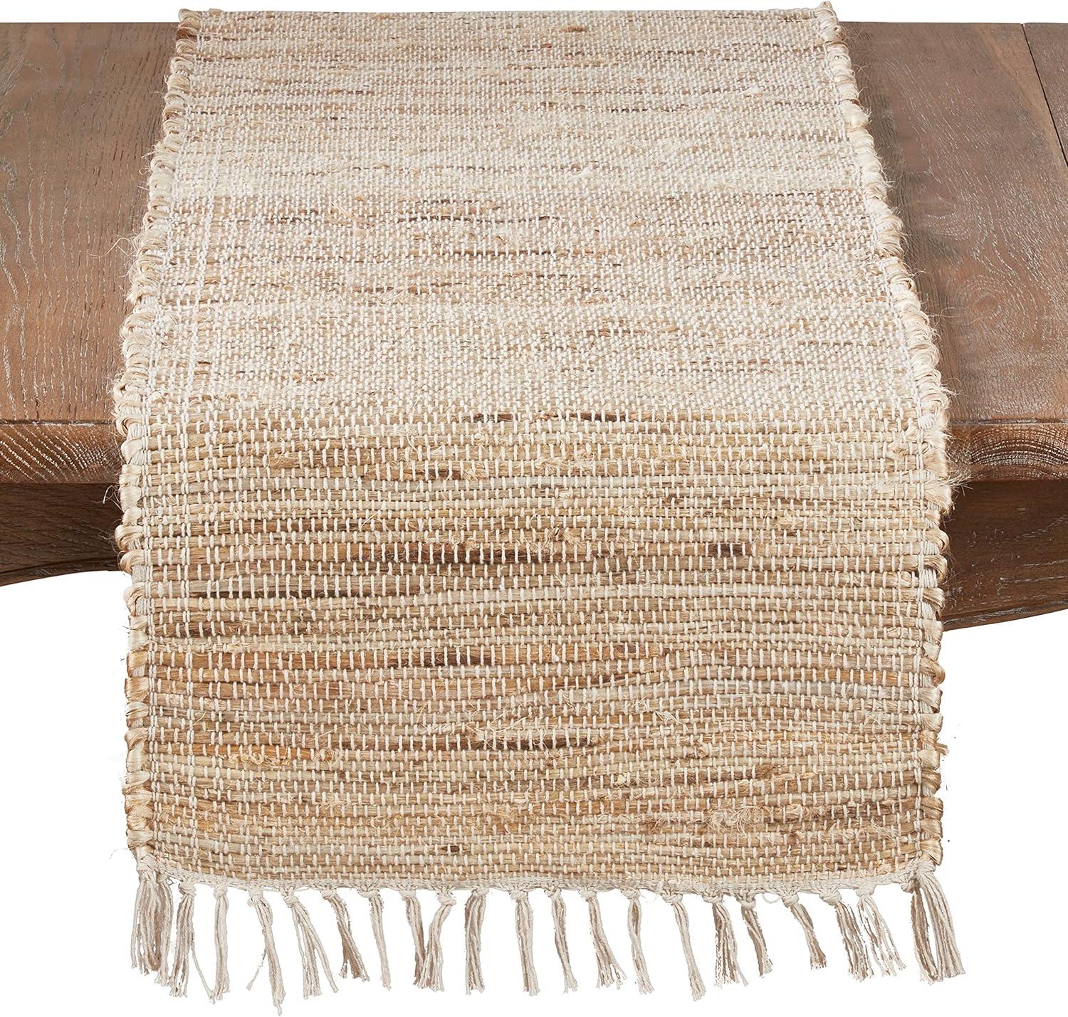 Saro Lifestyle Long Table Runner With Jute Chindi Design