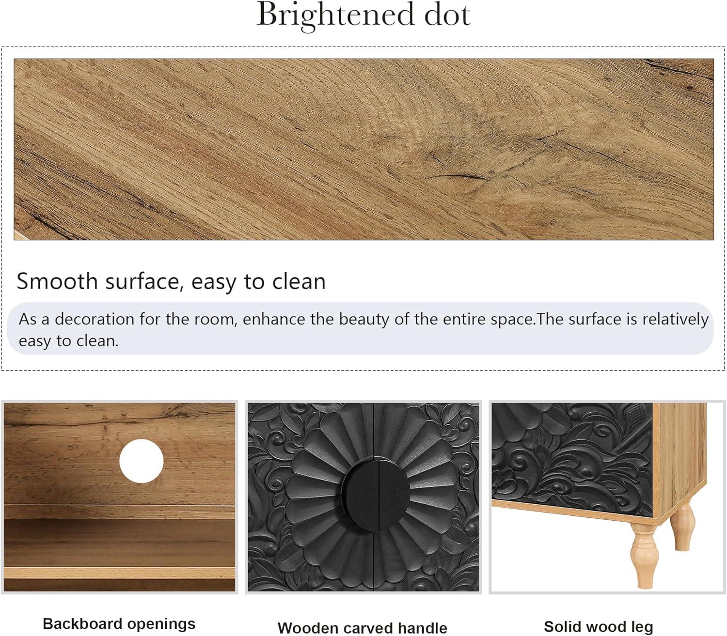 R&M Furniture Exquisite Sculpted Door and Premium Black Cabinet, a Showcase of Elegant Design and Versatile Functionality.